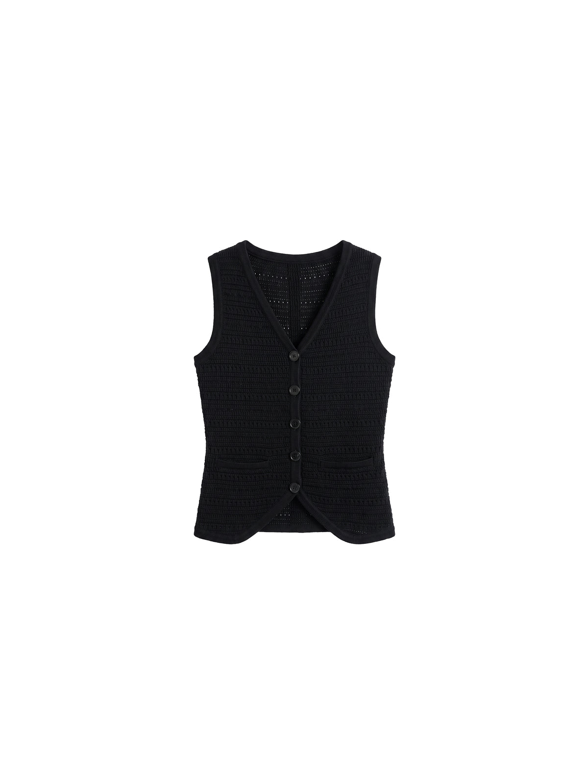 CUBIC V-Neck Button Front Knit Vest-11