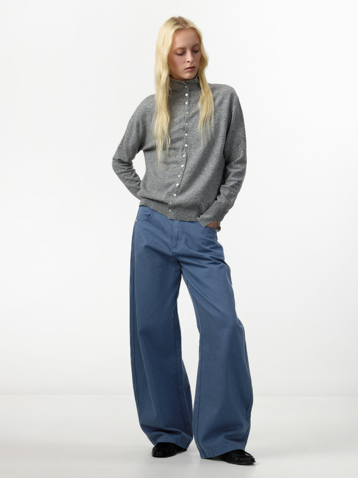 Relaxed Knit Cardigan Jacket in 100% Wool-10