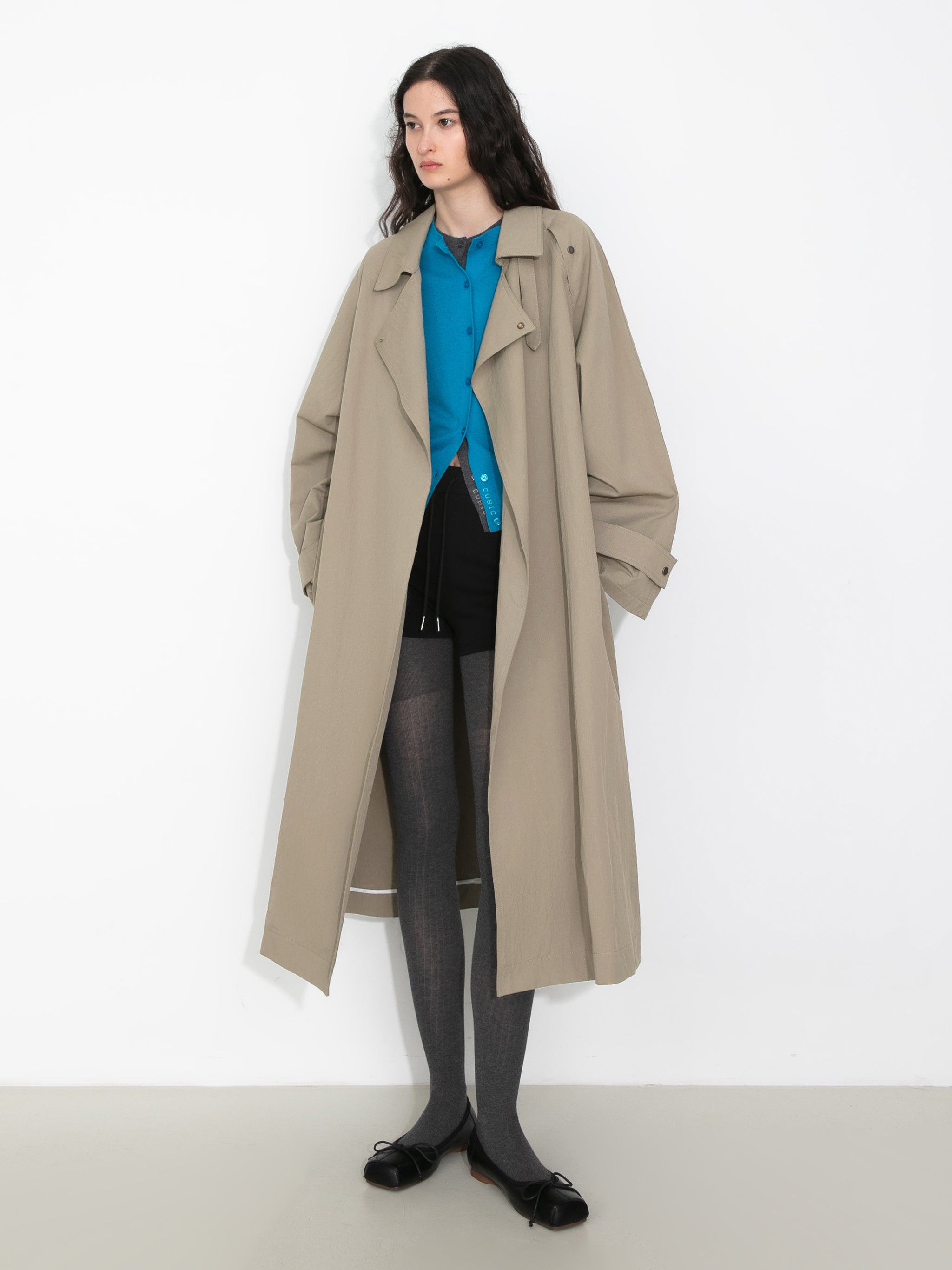 Oversized Large Lapel Long Trench Coat-10