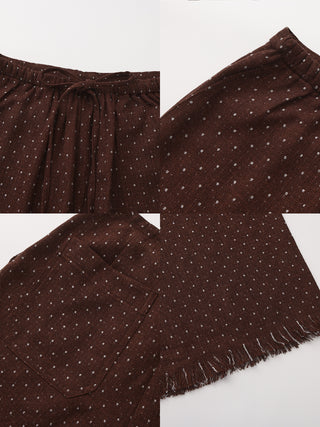 Polka Dot Fringe Wide-Leg Trousers