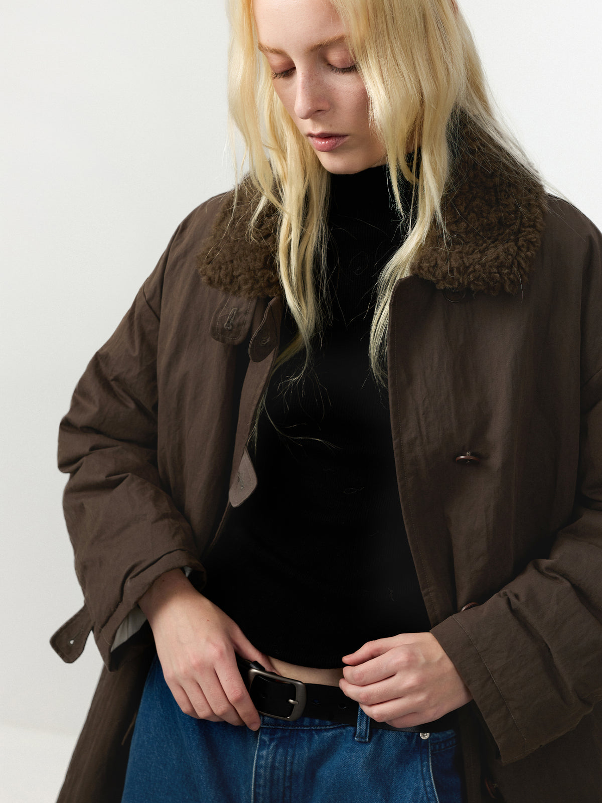 CUBIC Faux‑Fur Collar Oversized Down Coat-10