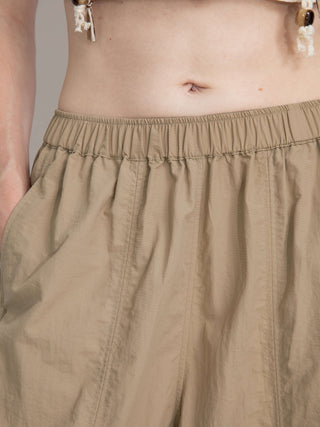 Loose-Fit Elastic Waist Tapered Trousers