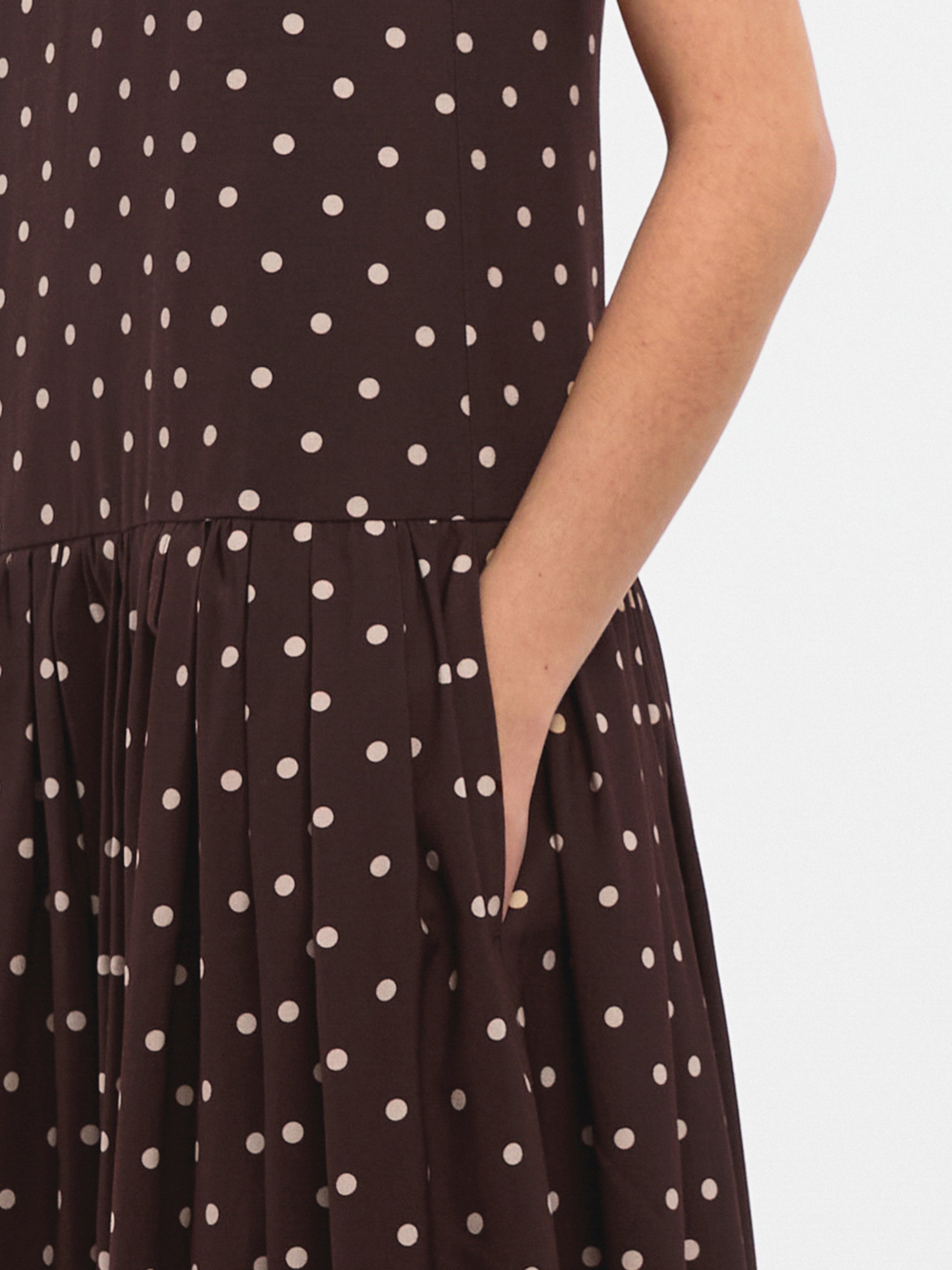 CUBIC Lyocell Solid Color Long Dress-10