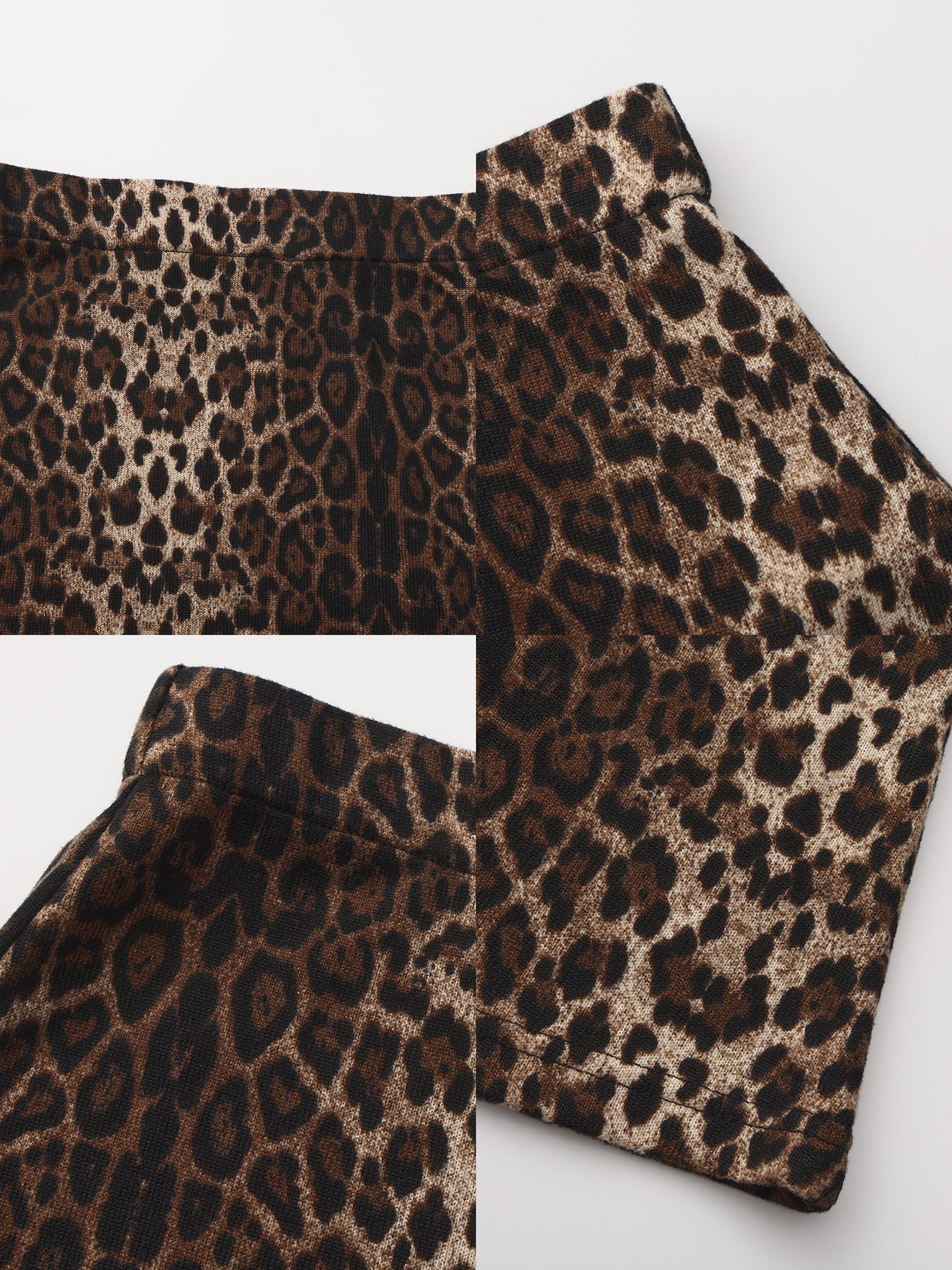 Vintage Leopard Print Draped Maxi Skirt-9