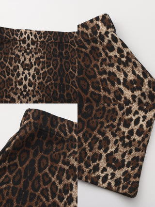 Vintage Leopard Print Draped Maxi Skirt