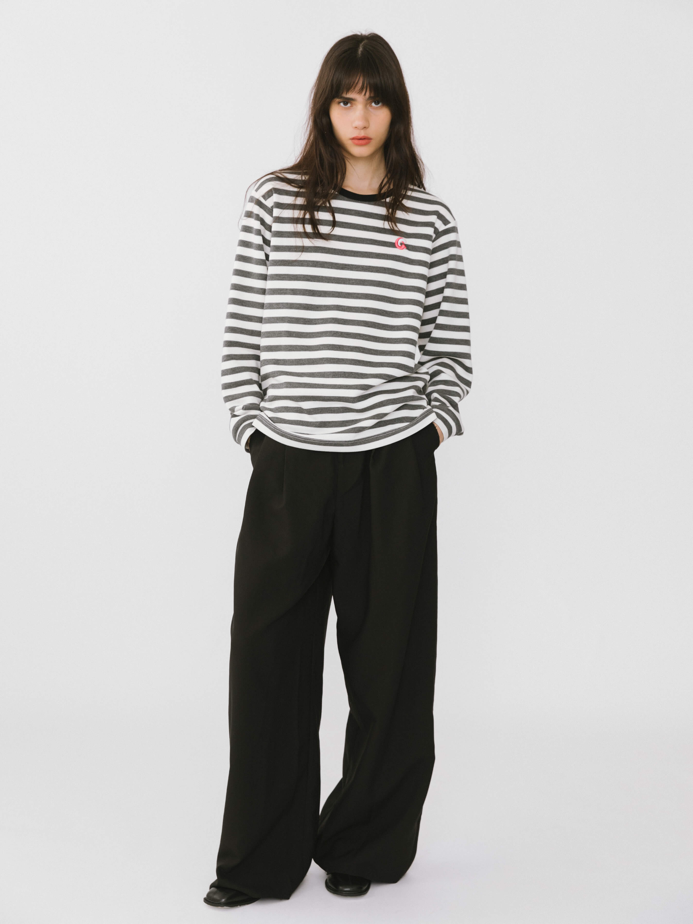 Asymmetric Waistband Tailored Trousers-11