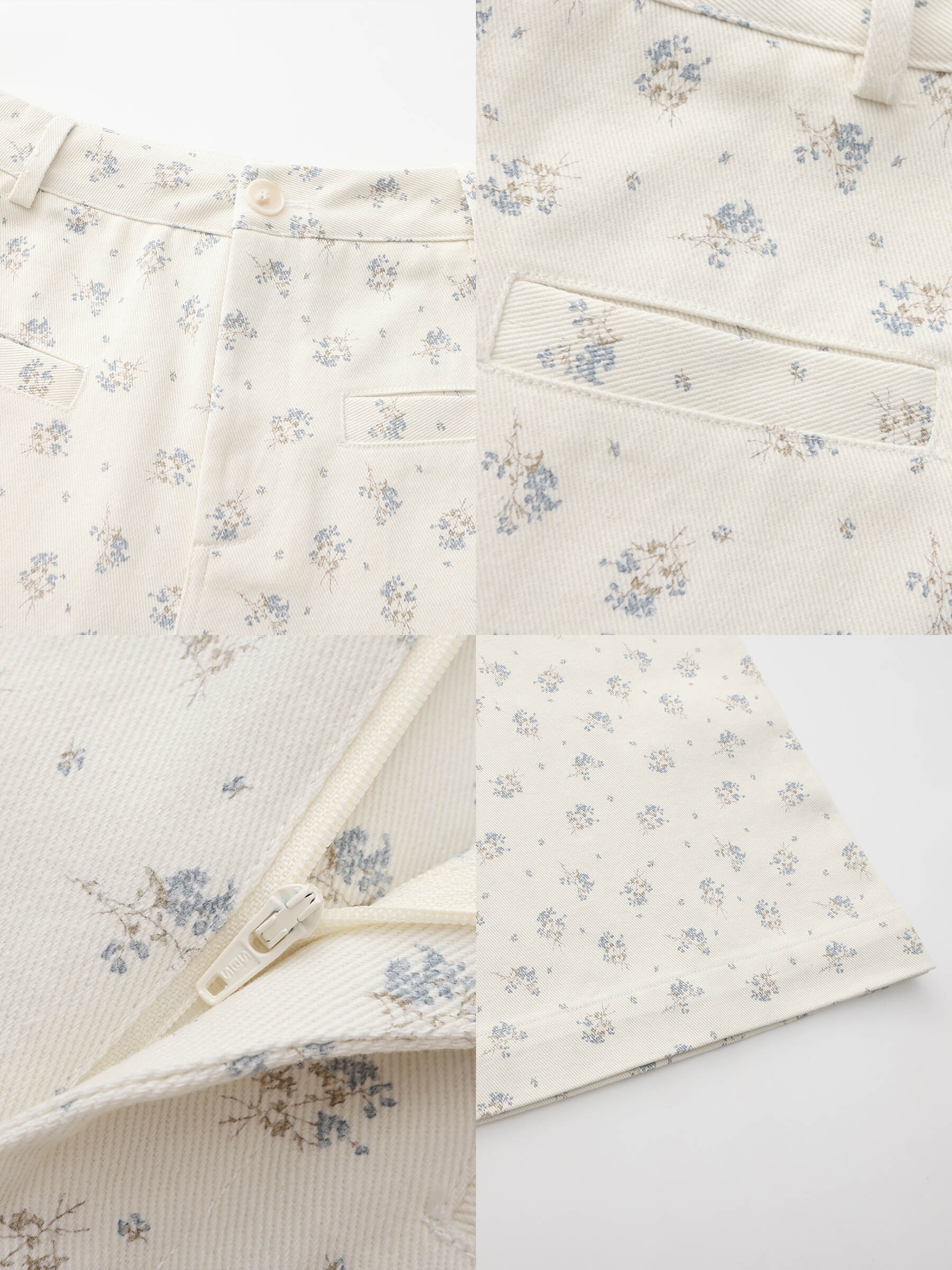 Floral Print 100%Cotton Loose Fit Wide-Leg Casual Pants-10