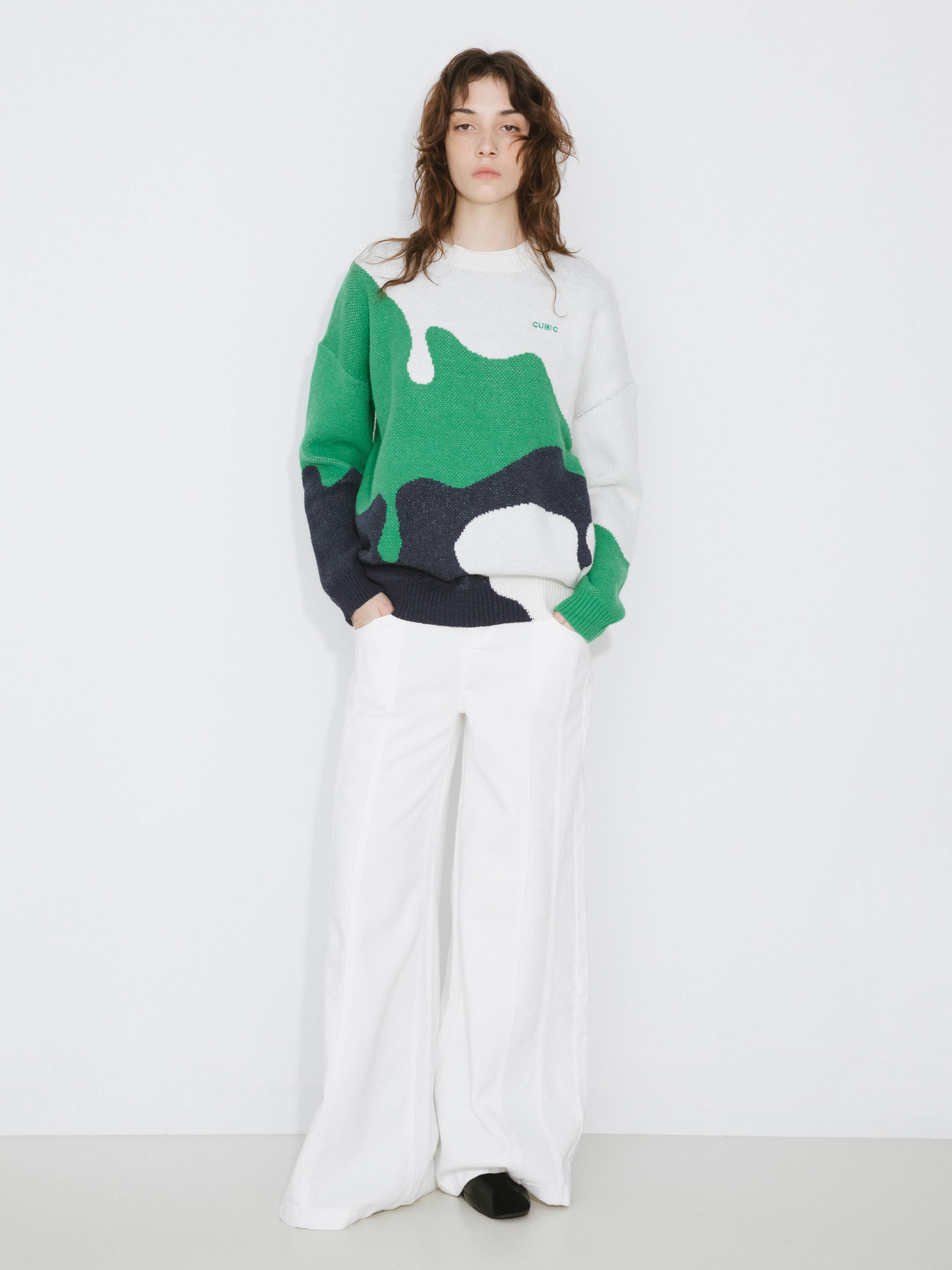 Melting Colour Block Oversized Knit Sweater-4