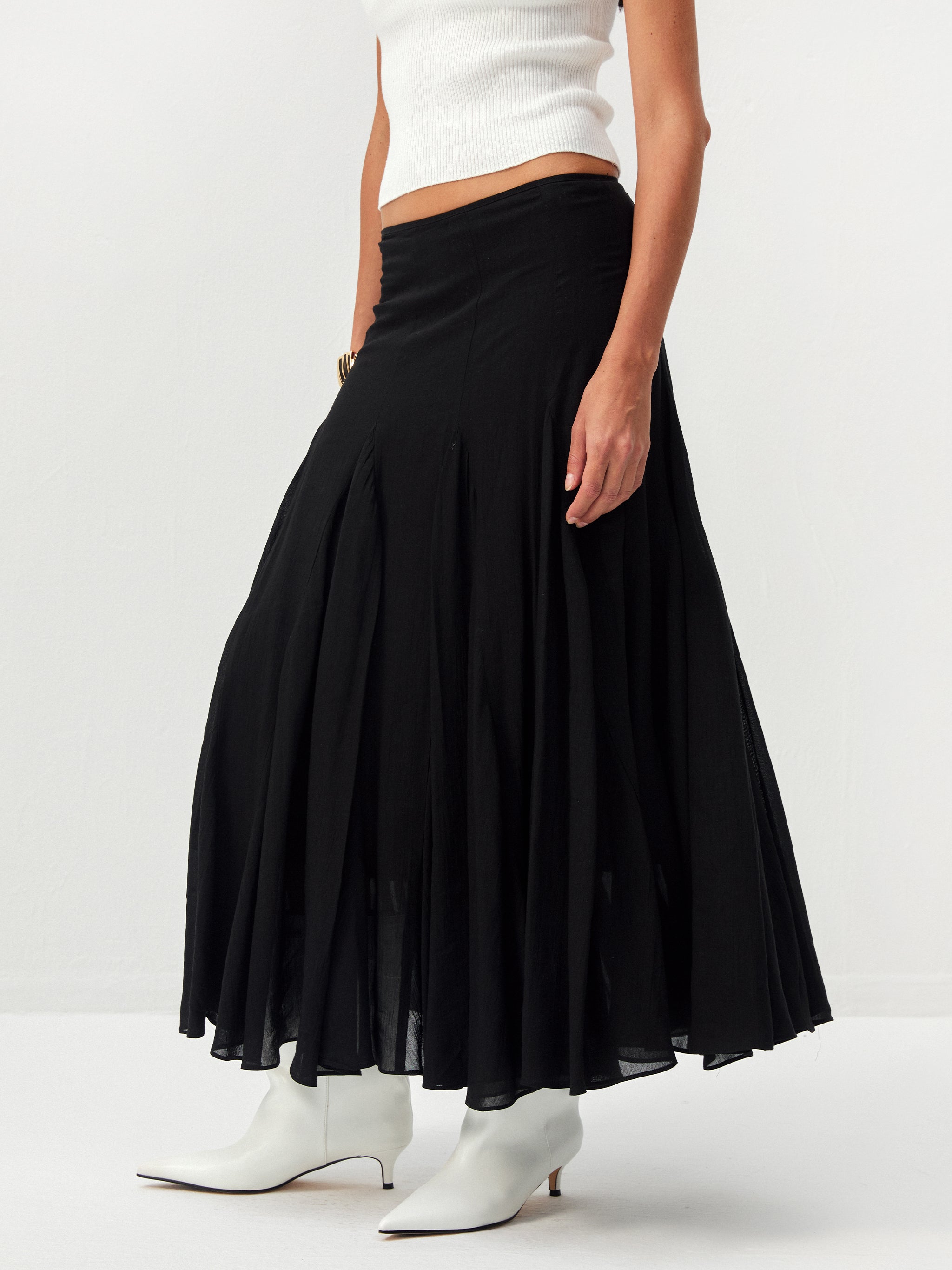 CUBIC Lyocell Flowy Midi Skirt-10