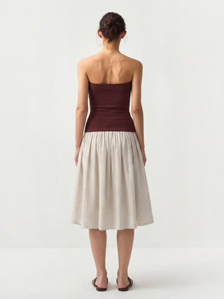 100% Cotton A-Line Midi Skirt