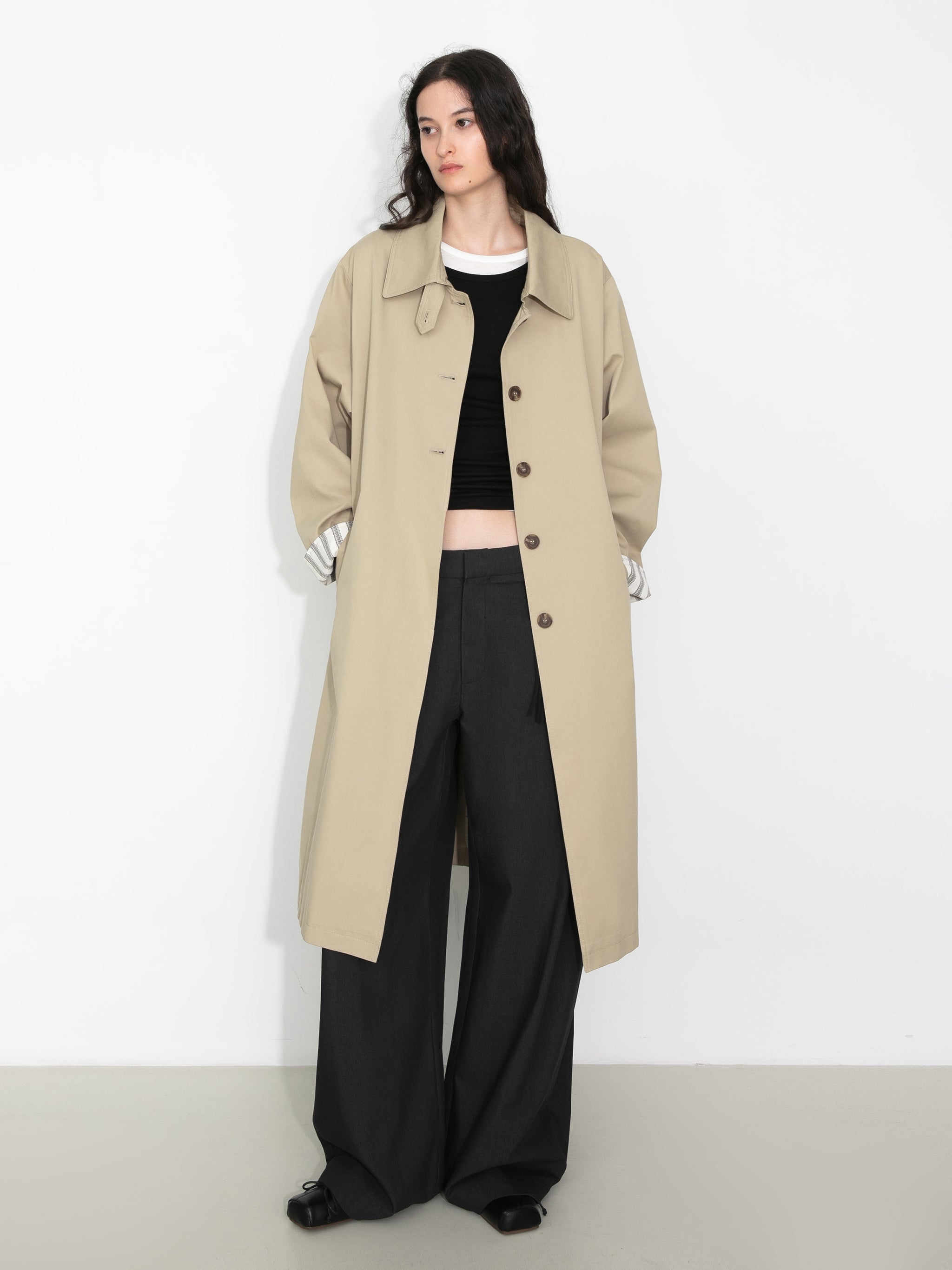 Macintosh Trench Coat with Striped Lining-10