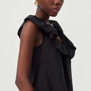 CUBIC Ruffle V-Neck Sleeveless Blouse