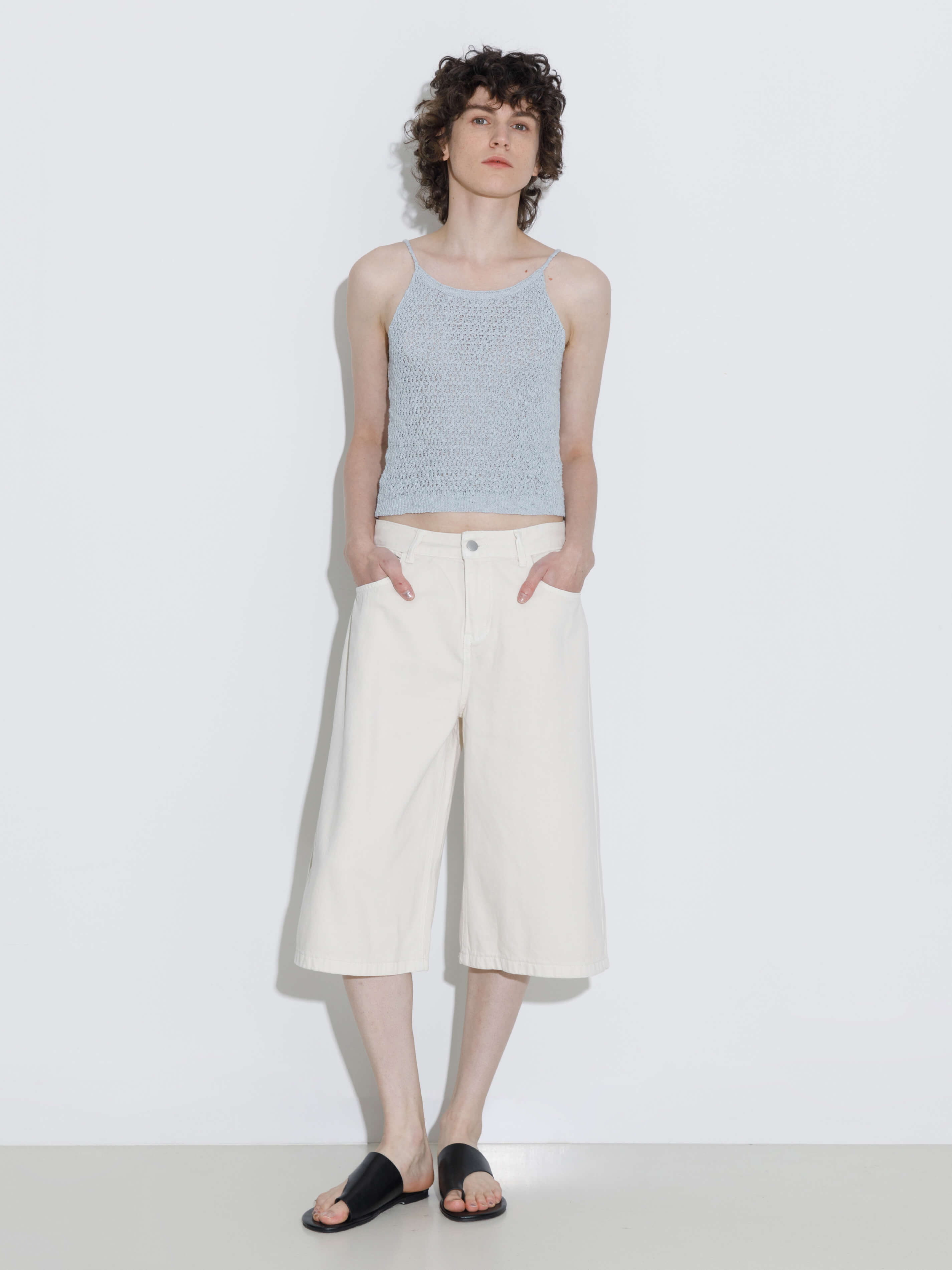 Thin Strap Ribbed Knit Vest-11