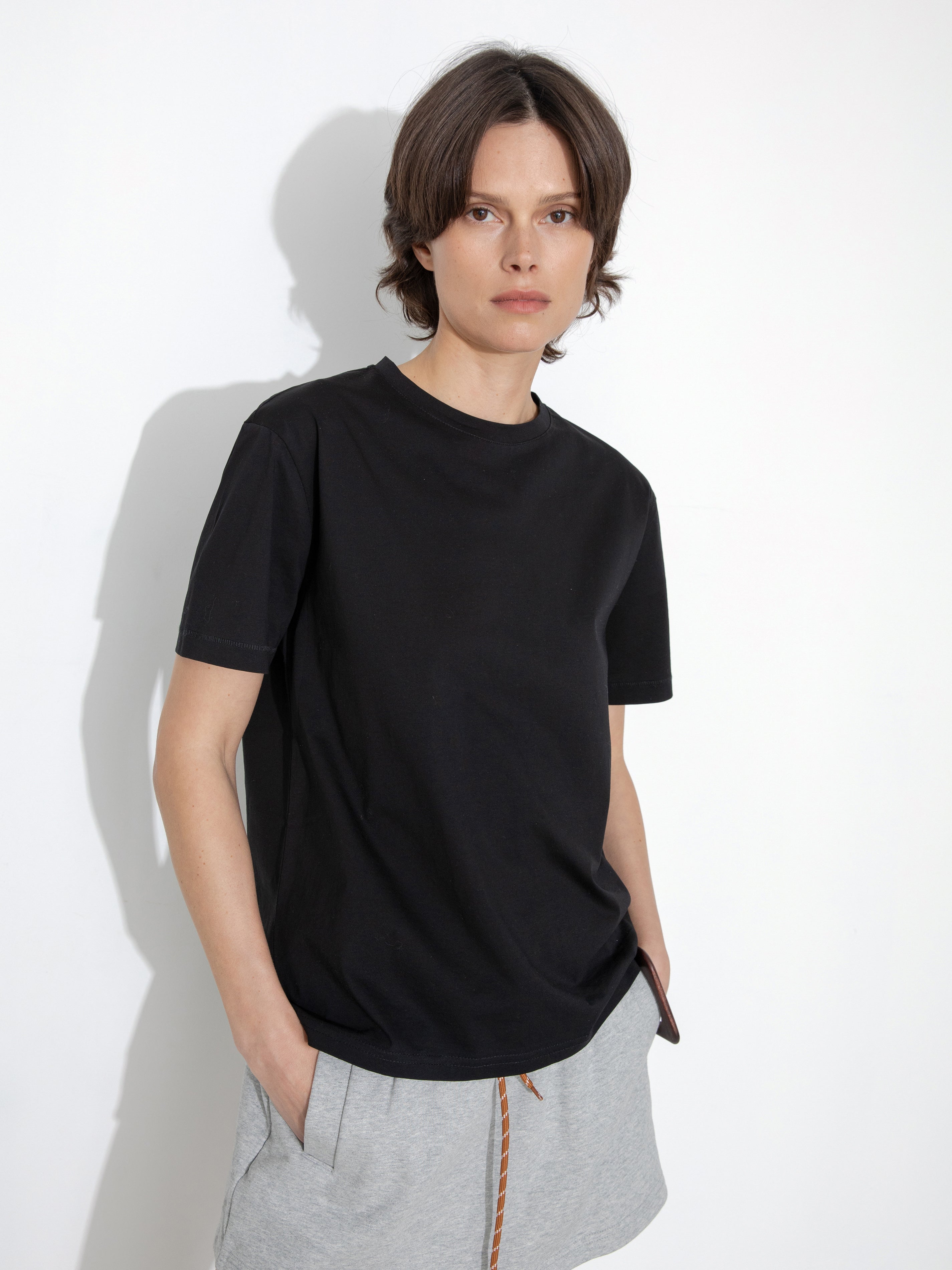 C by CUBIC Oversized Crew Neck Solid T-Shirt-11