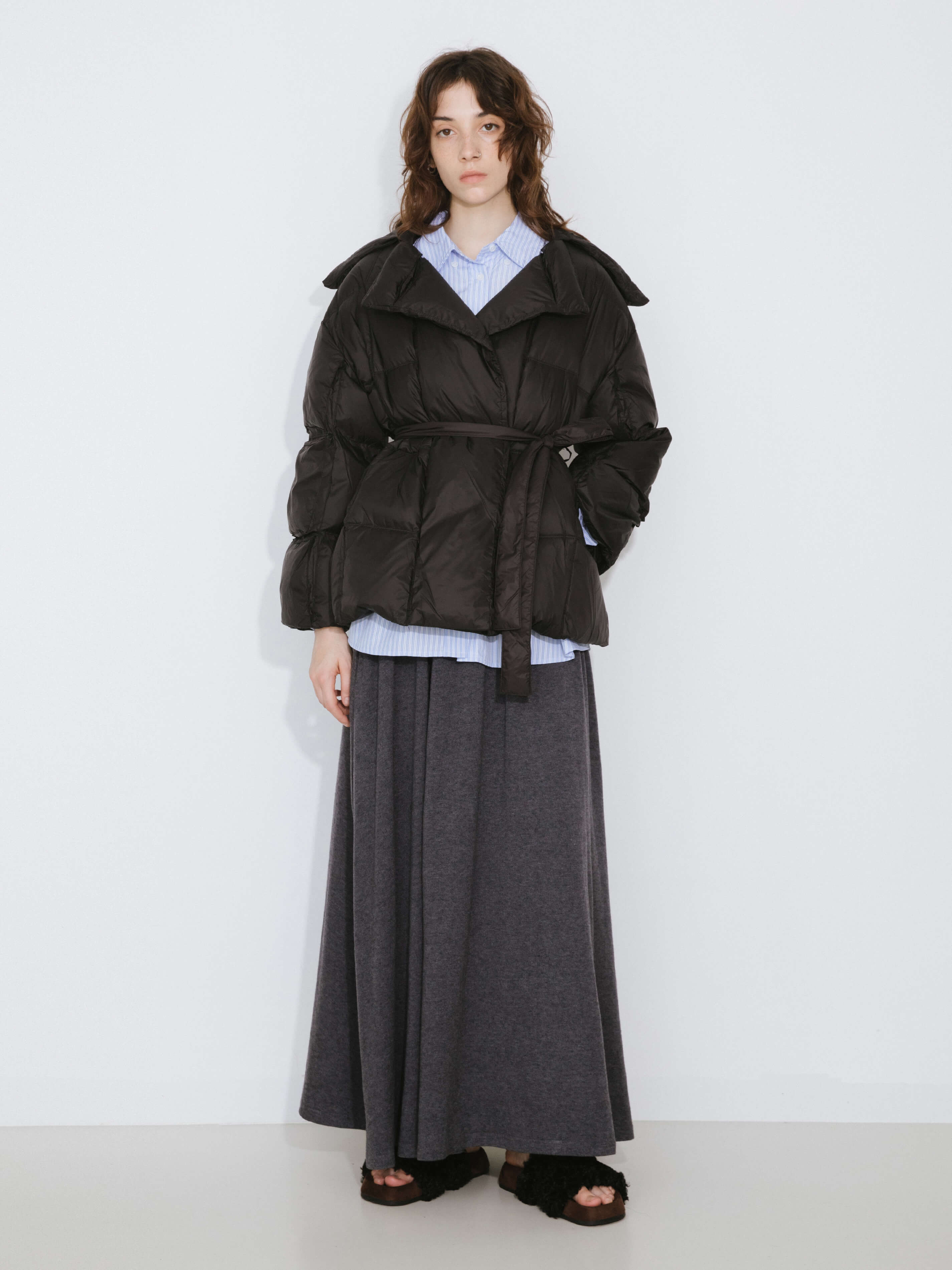 Short Boxy Down Coat-11