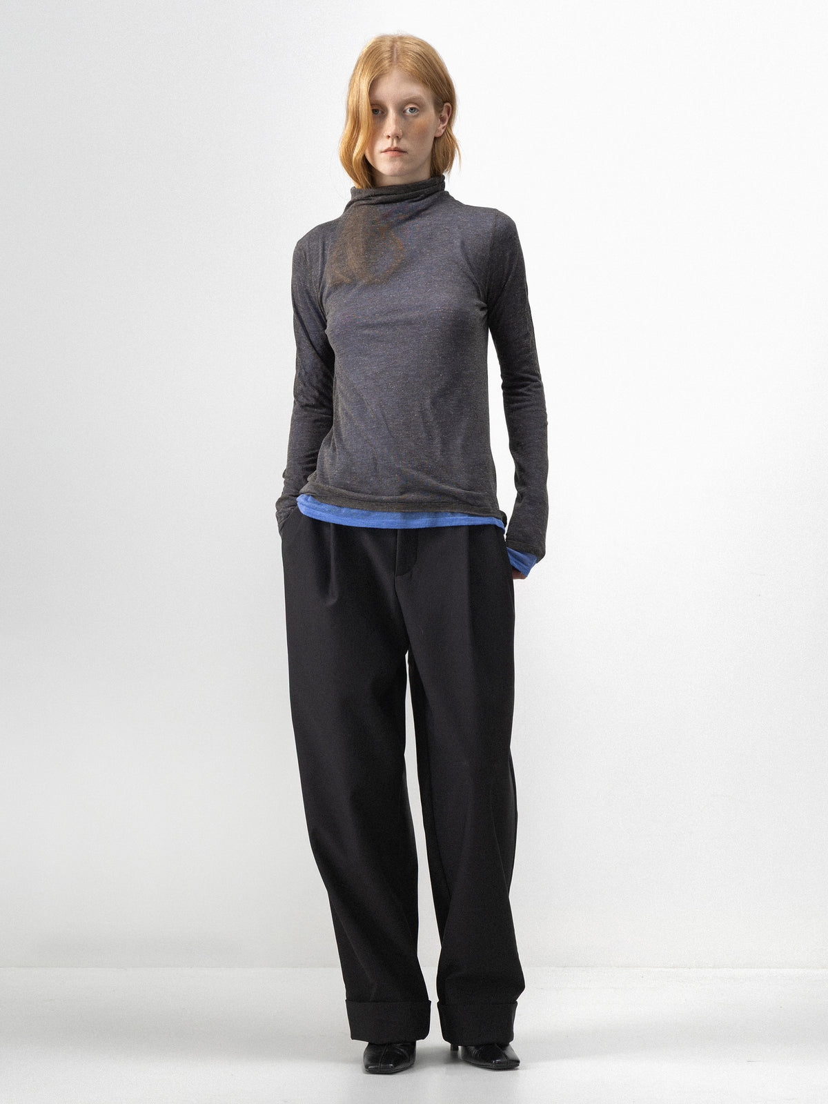 CUBIC Sheer Turtleneck Layering Top-10