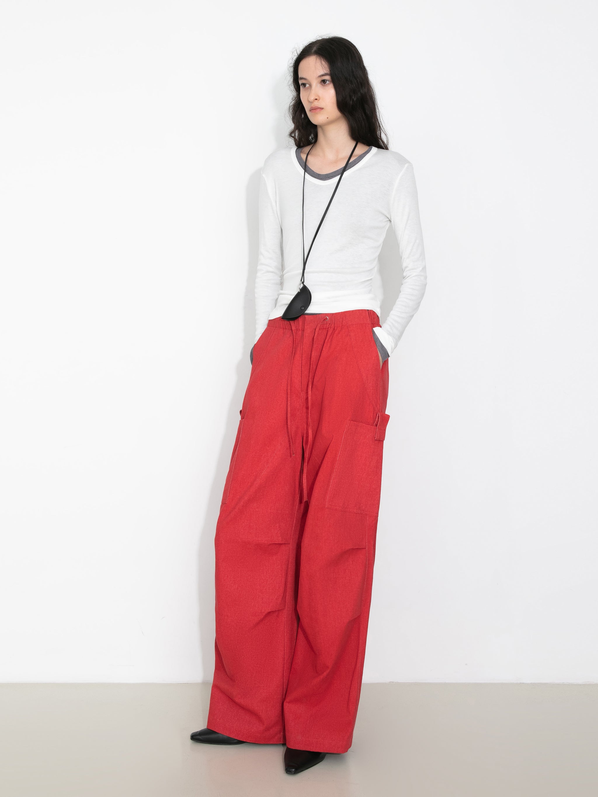 Relaxed Draped Straight-Leg Utility Pants-10