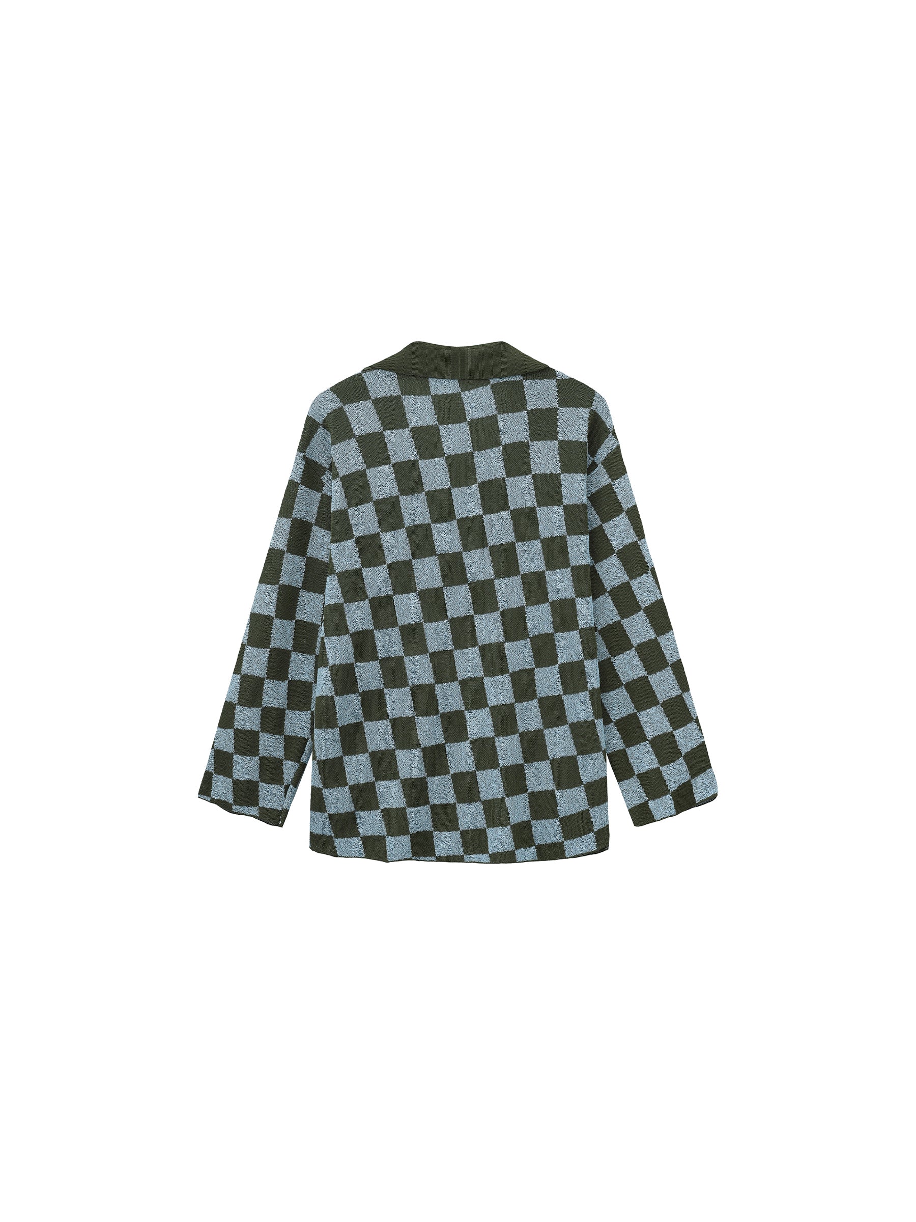 Checkerboard Contrast Knit Top-10