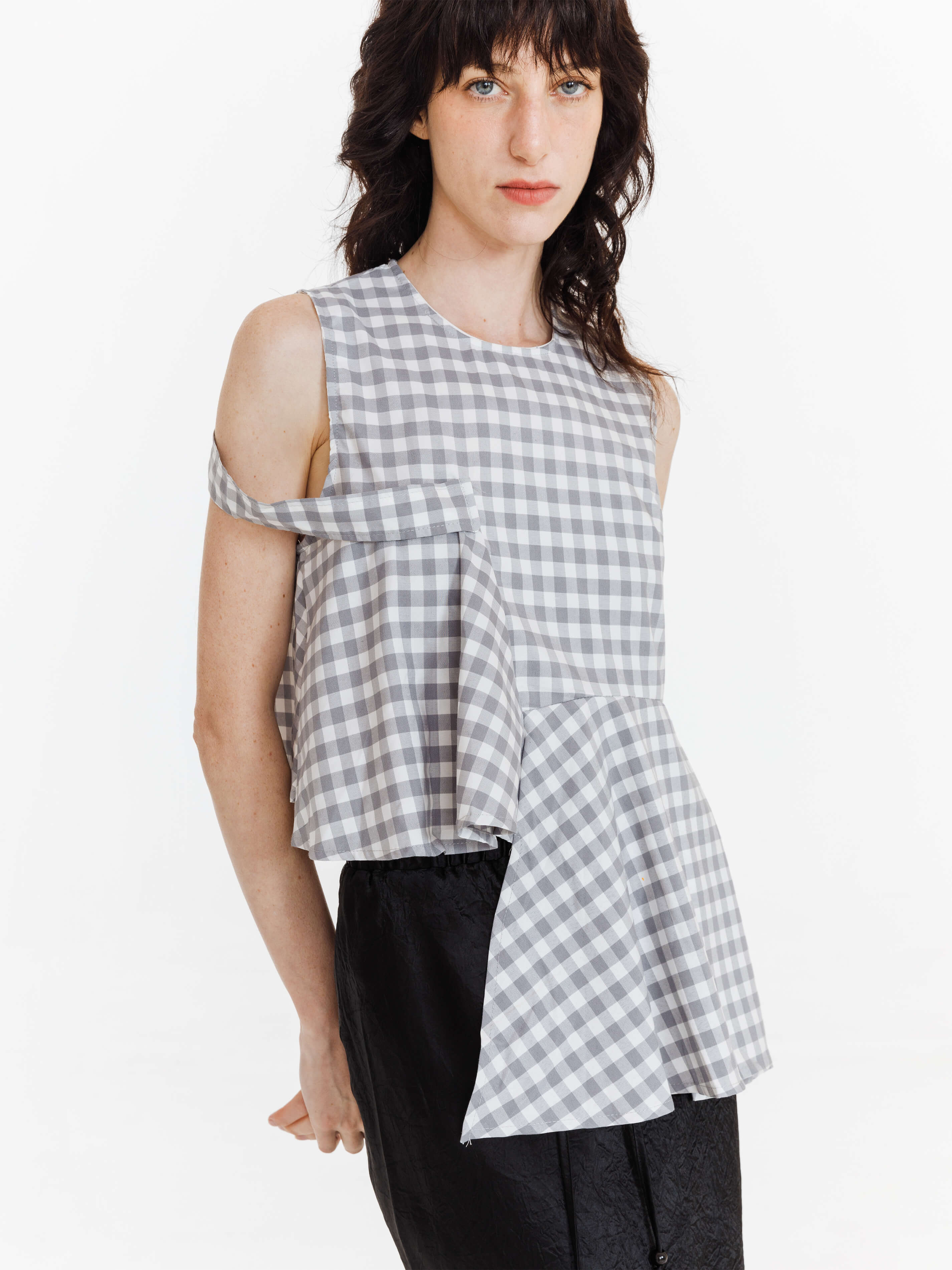 Plaid Irregular Tank Top-10