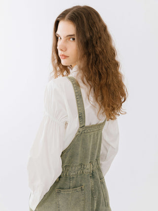 Denim Cargo Overalls