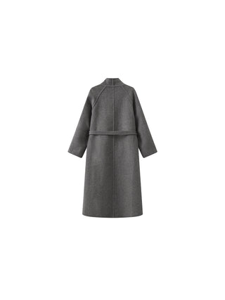 Vintage Plaid Stand Collar Reversible Long Coat