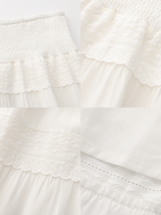 Panelled Lace Maxi Skirt