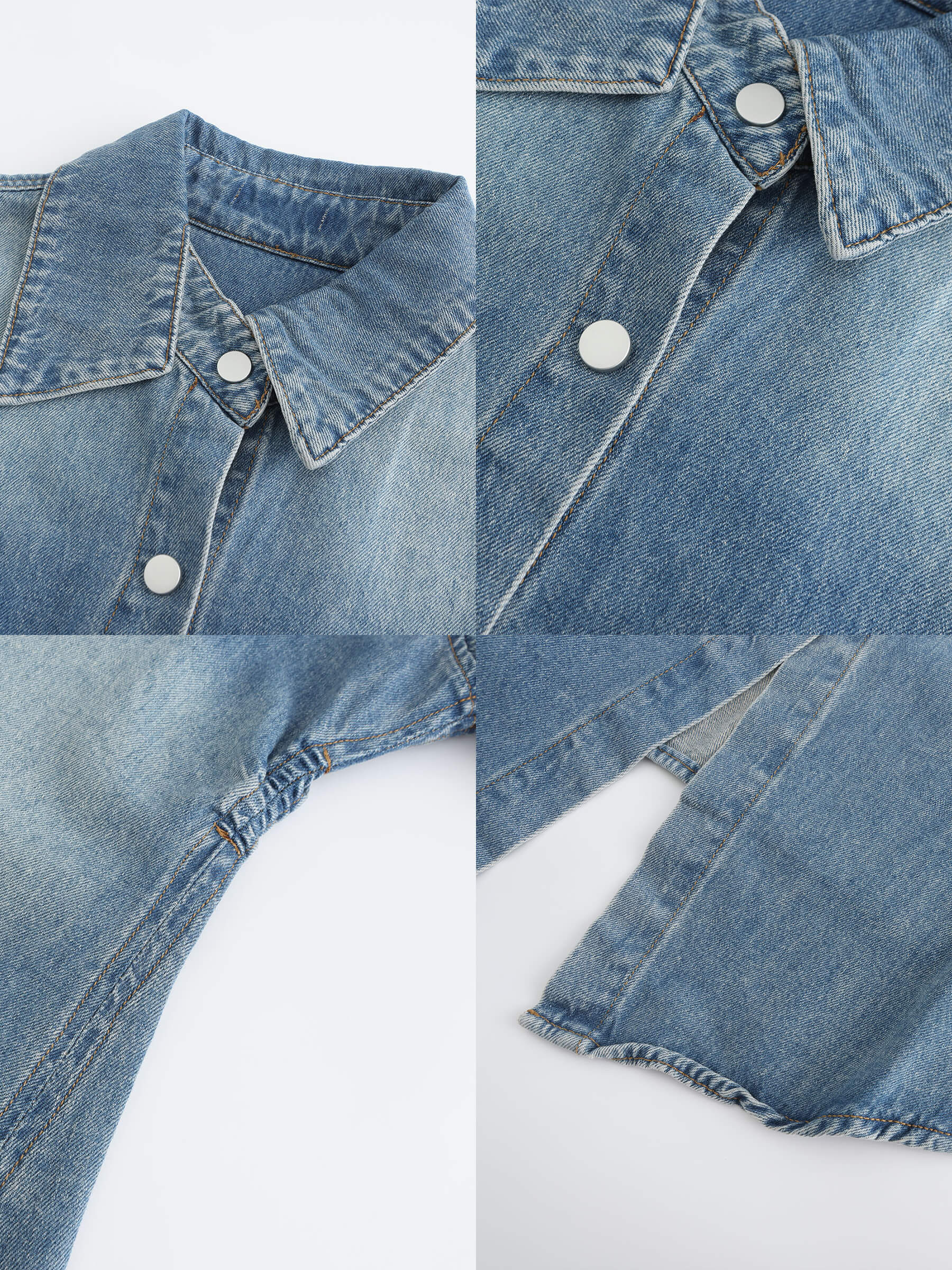 Blue Denim 100% Cotton Long Shirt-10