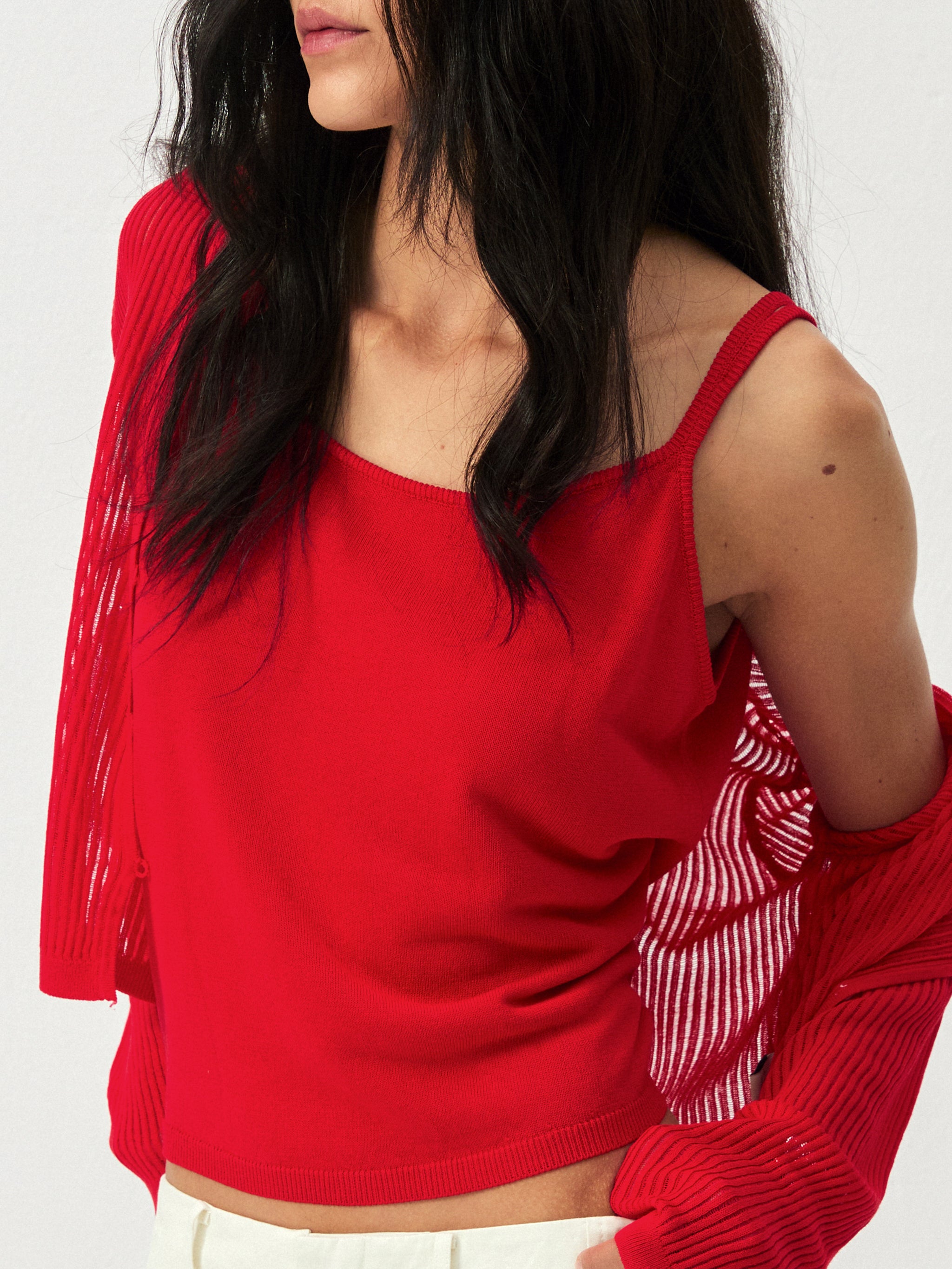 CUBIC Sheer Ribbed Knit Two-Piece Set-10