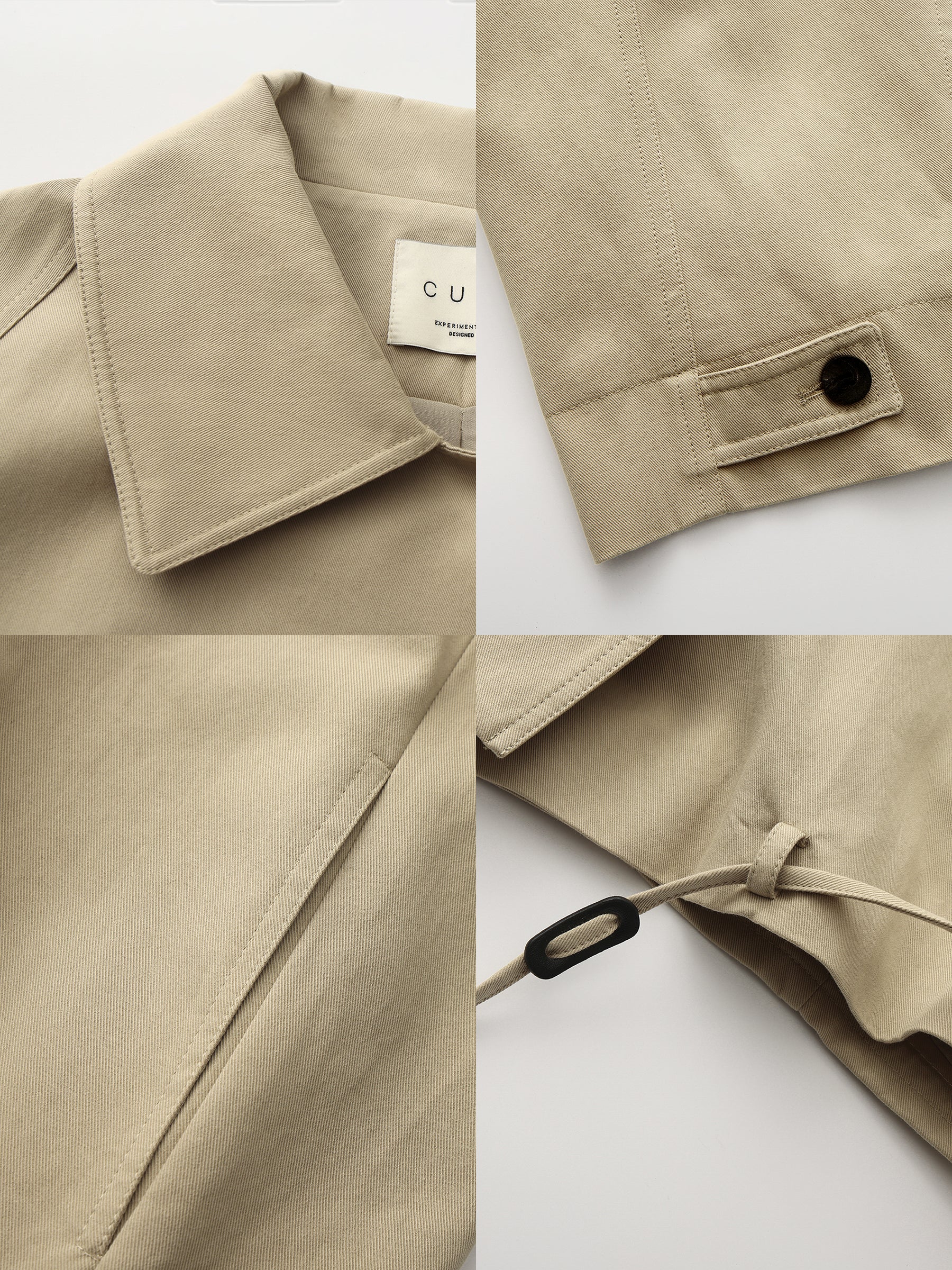 Cropped Drawstring Trench Coat-9