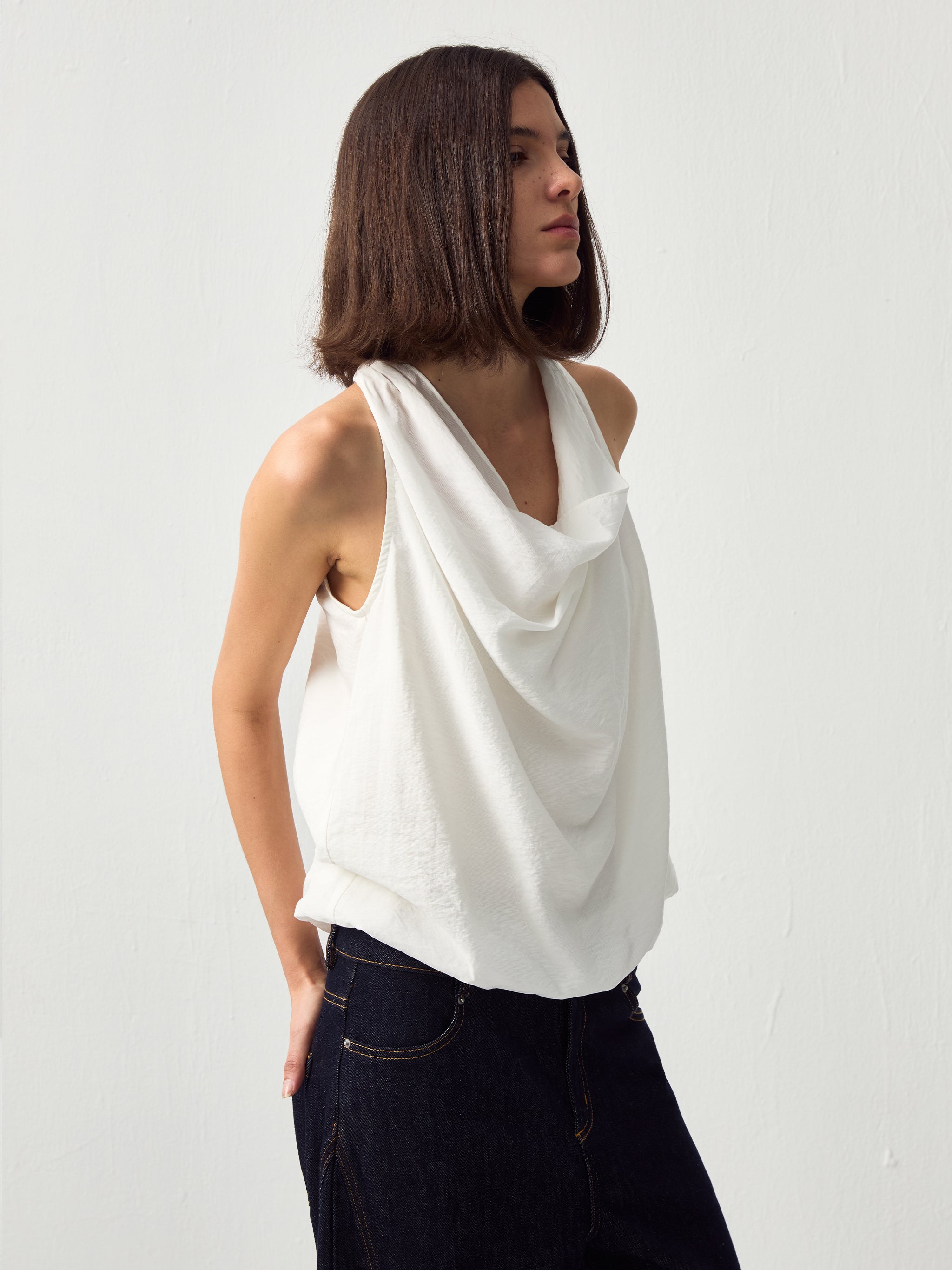CUBIC Solid Halter Neck Camisole-10