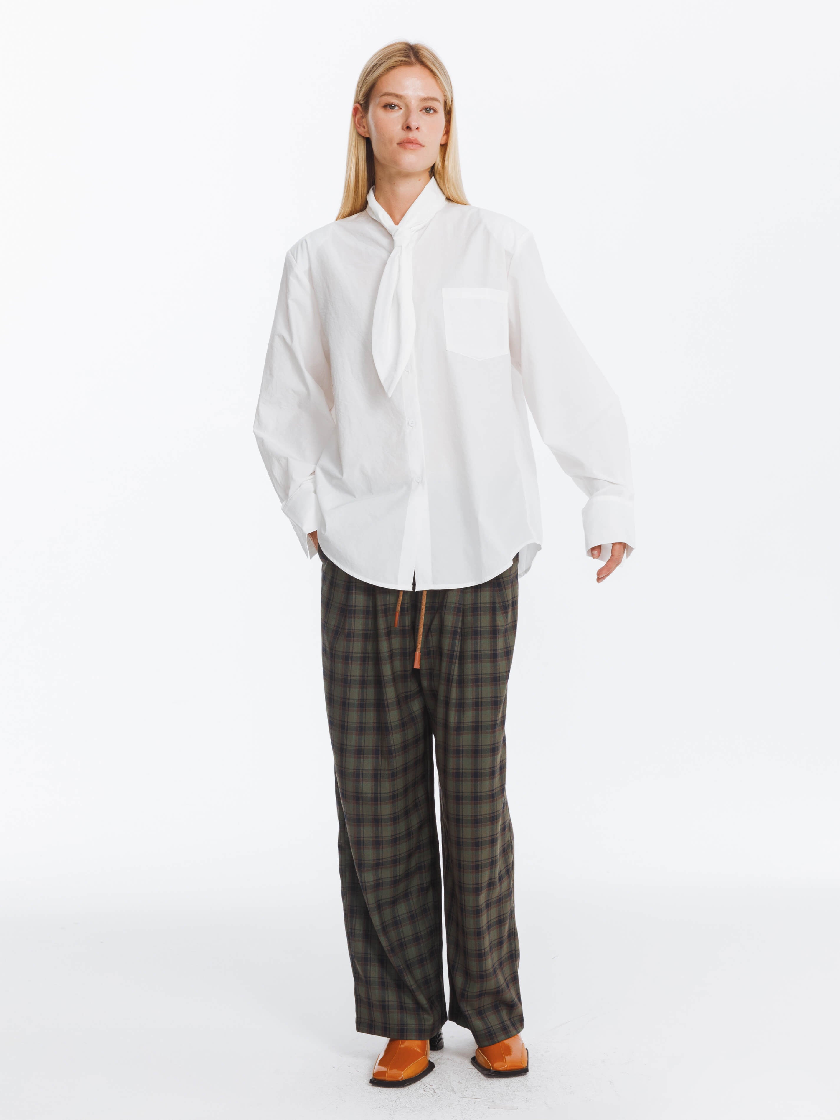 Vintage Tie Loose Striped Shirt-11