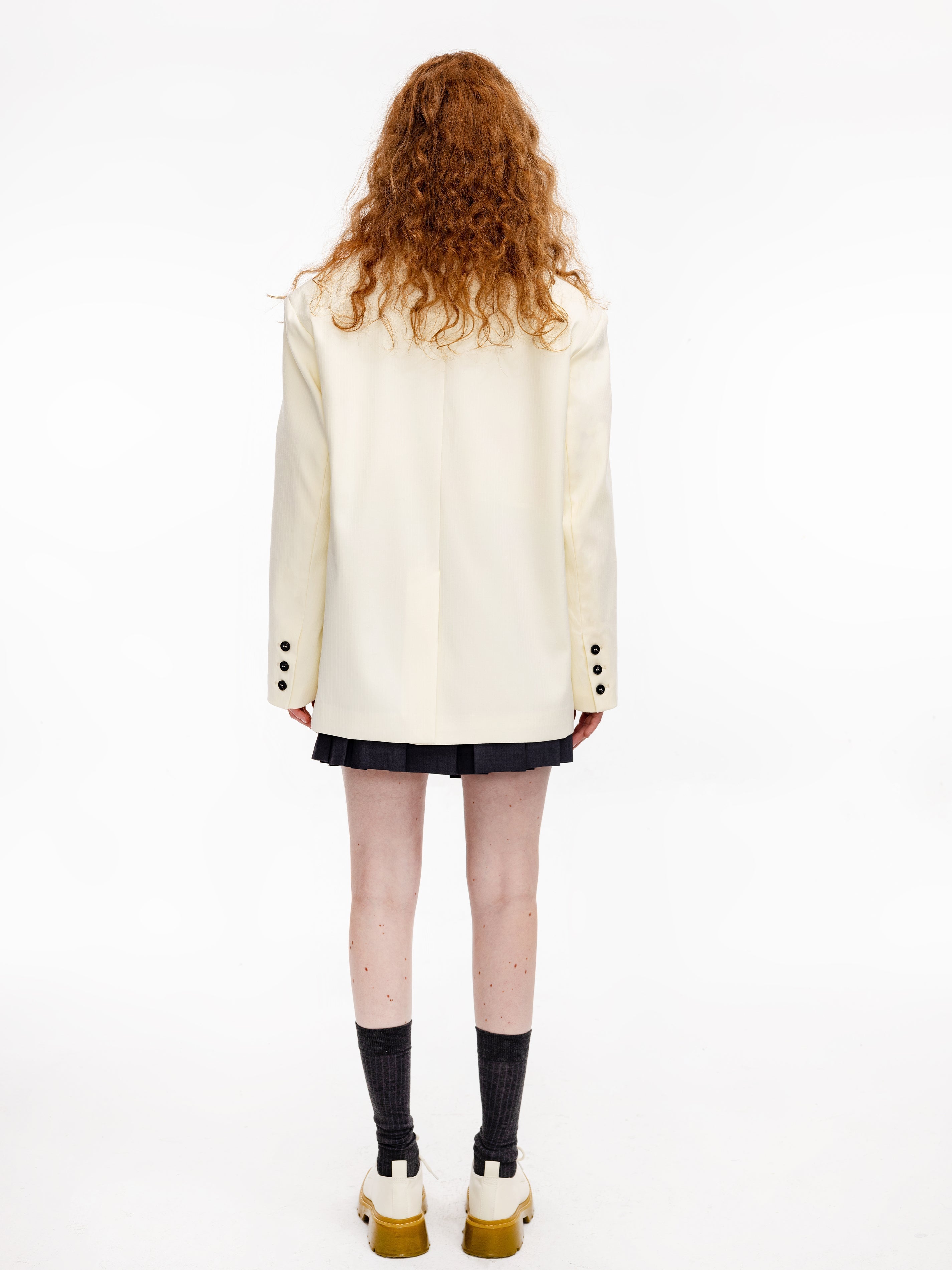 Double Breasted Beige Blazer-9