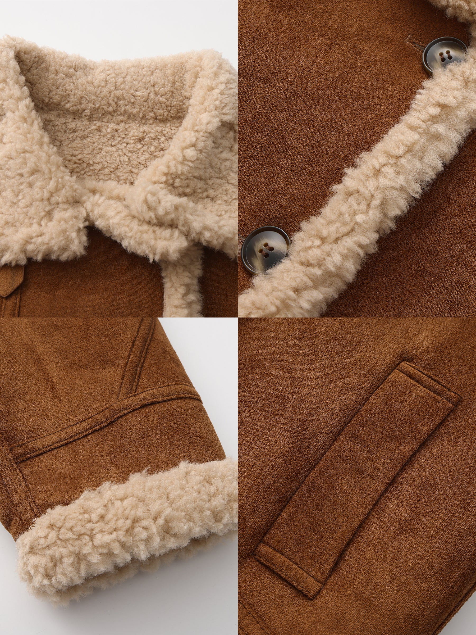 Cropped Oversized Faux Shearling Jacket-9