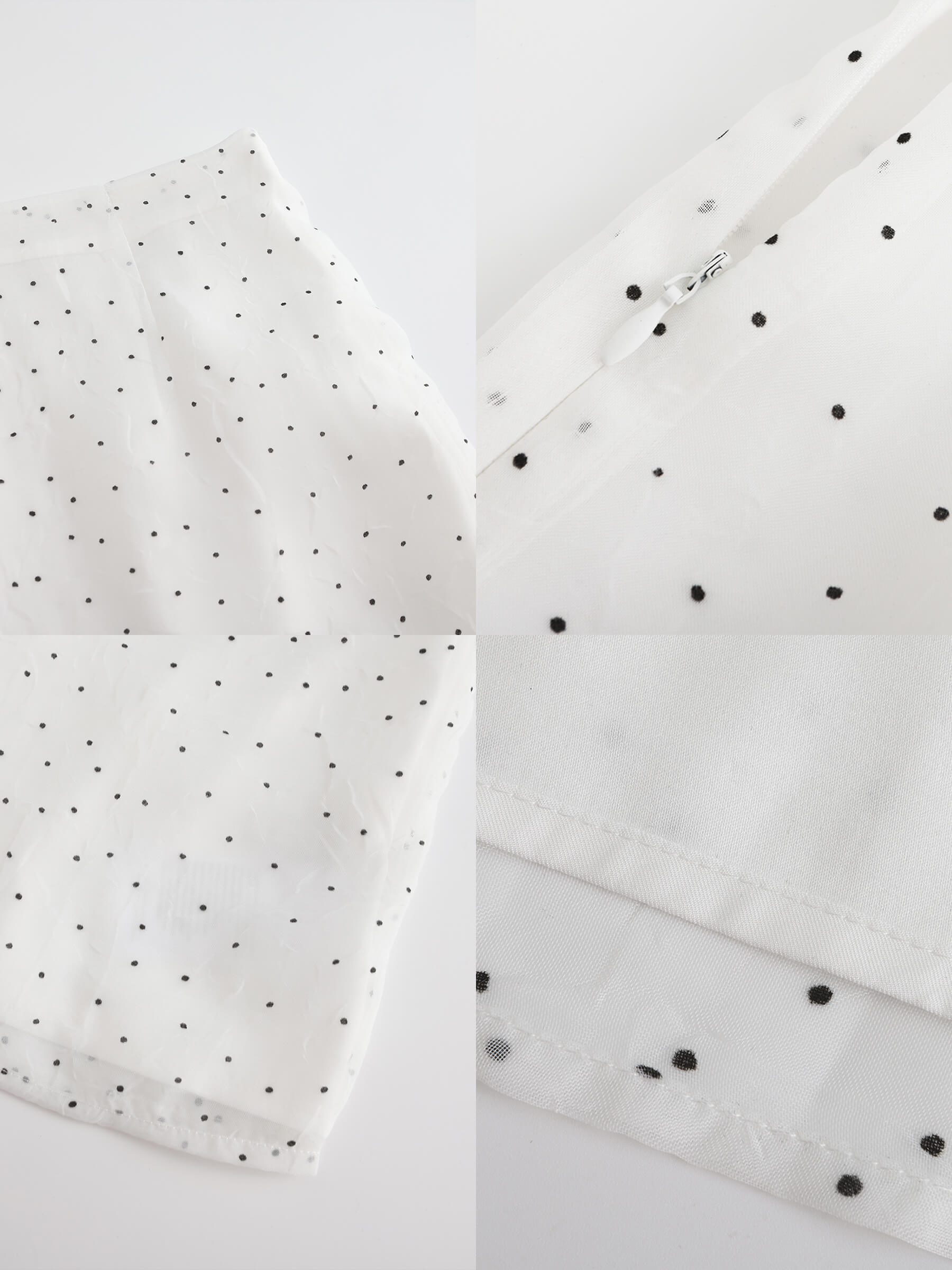 Double Layered Polka Dot Mesh Skirt-10
