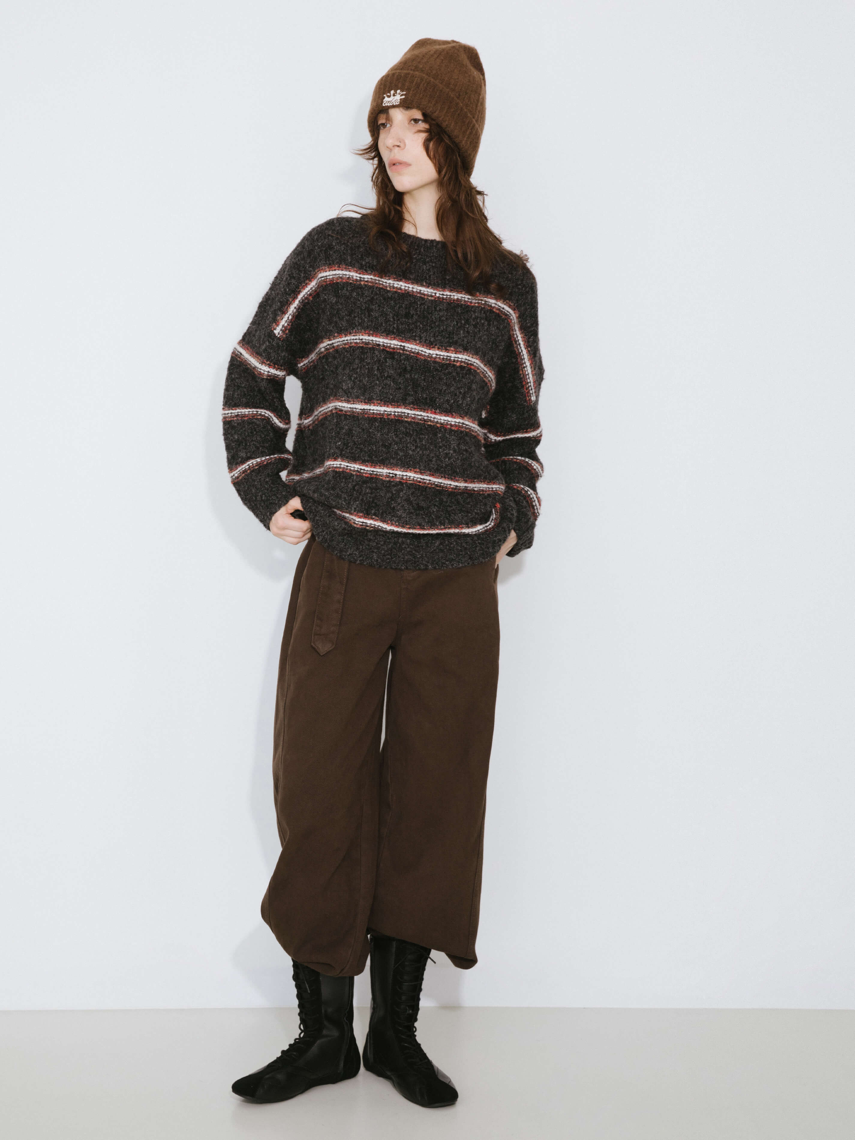 Striped Long Oversized Sweater-10