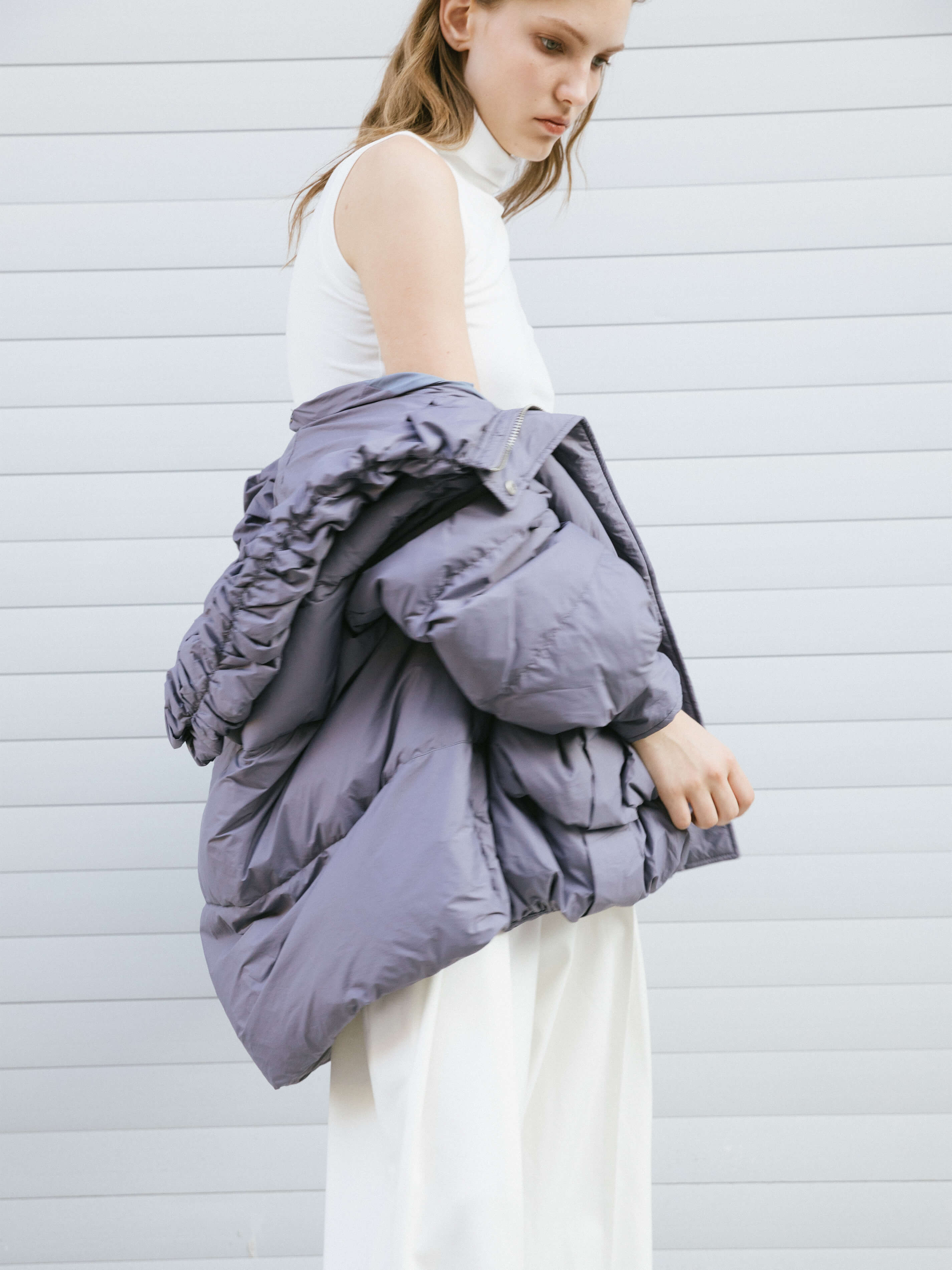 Gathered Short Puffer Jacket-4