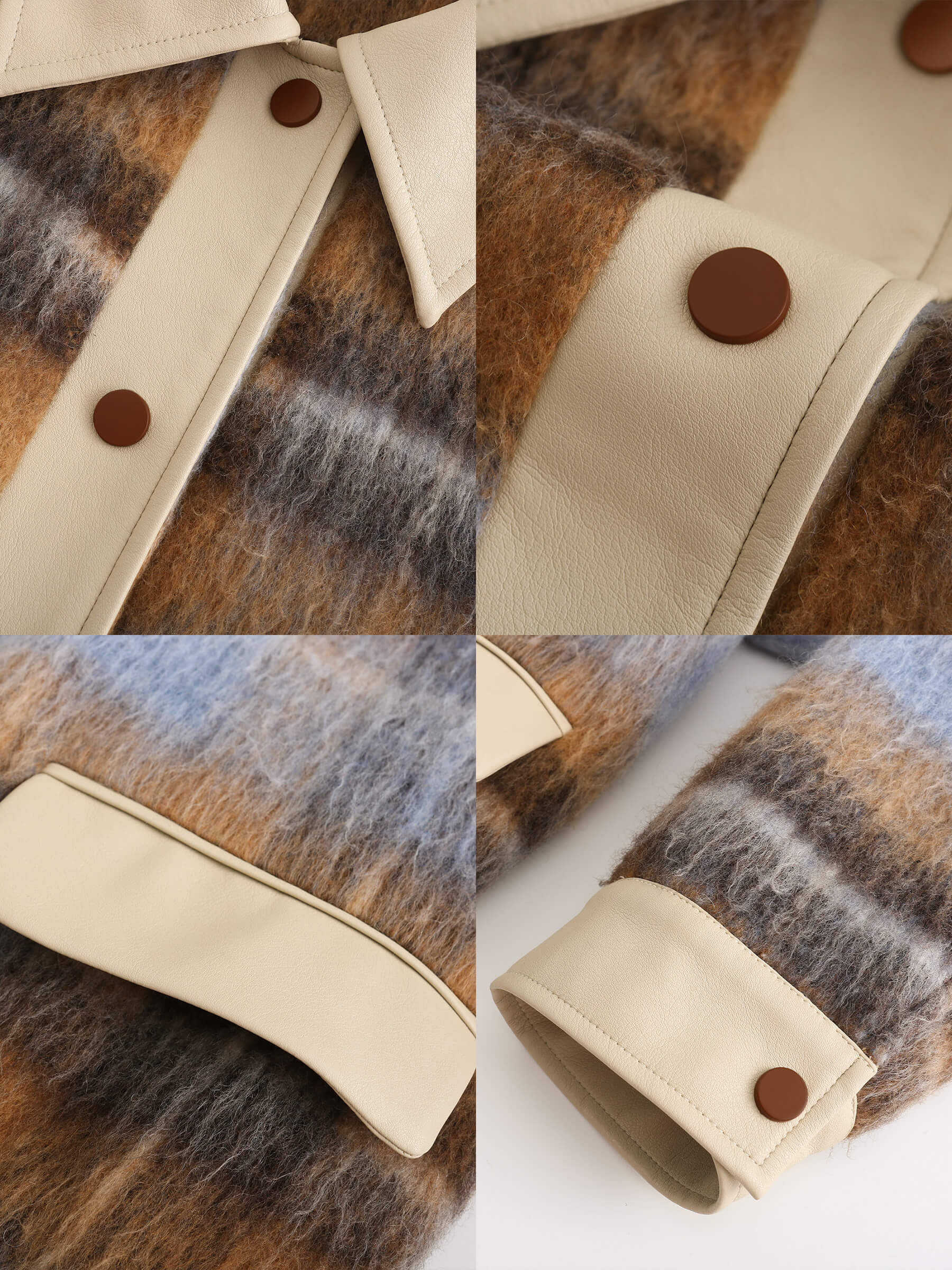 Wool Tartan and Faux Leather Jacket-9