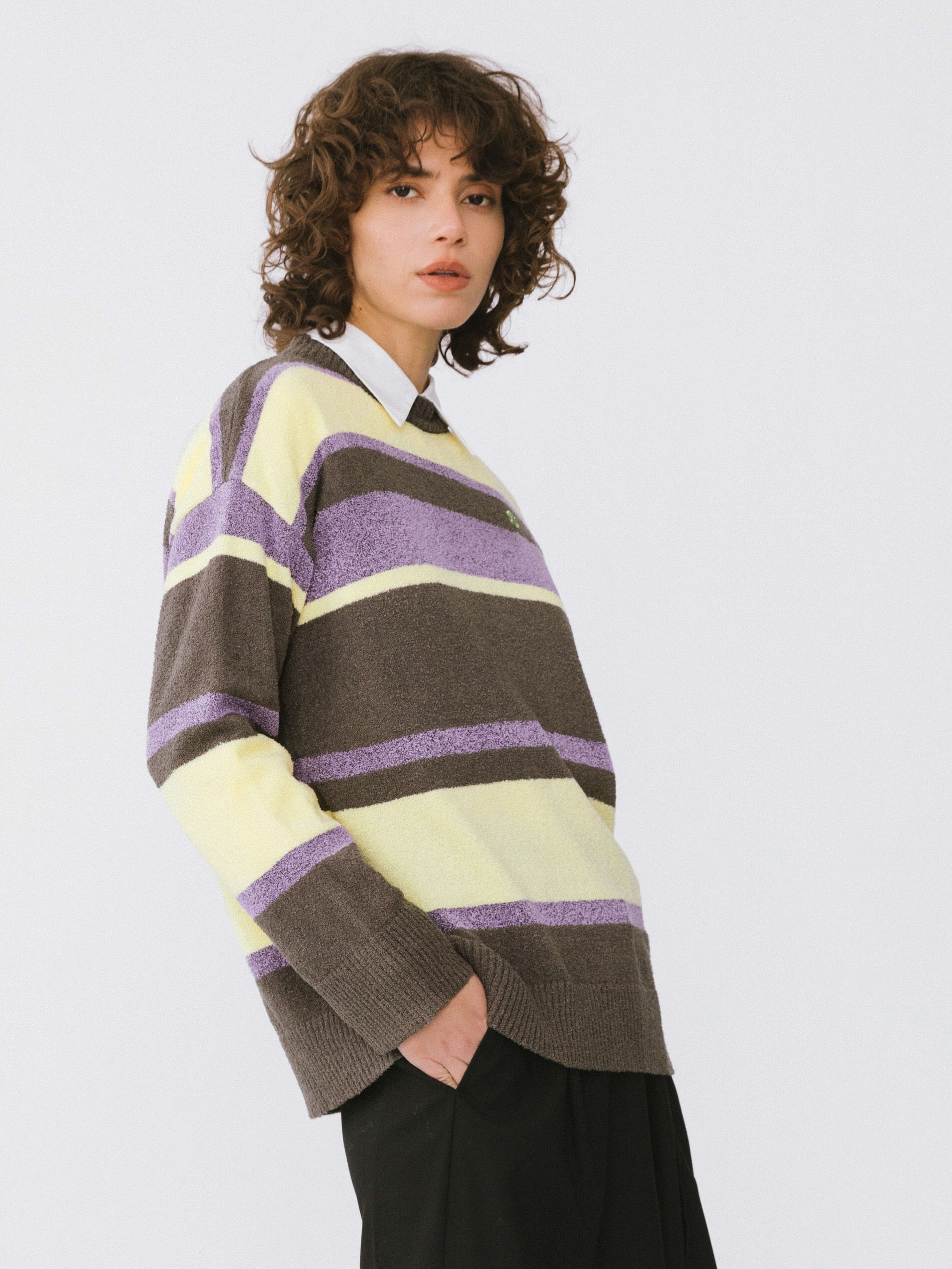 Striped Knit Sweater-5