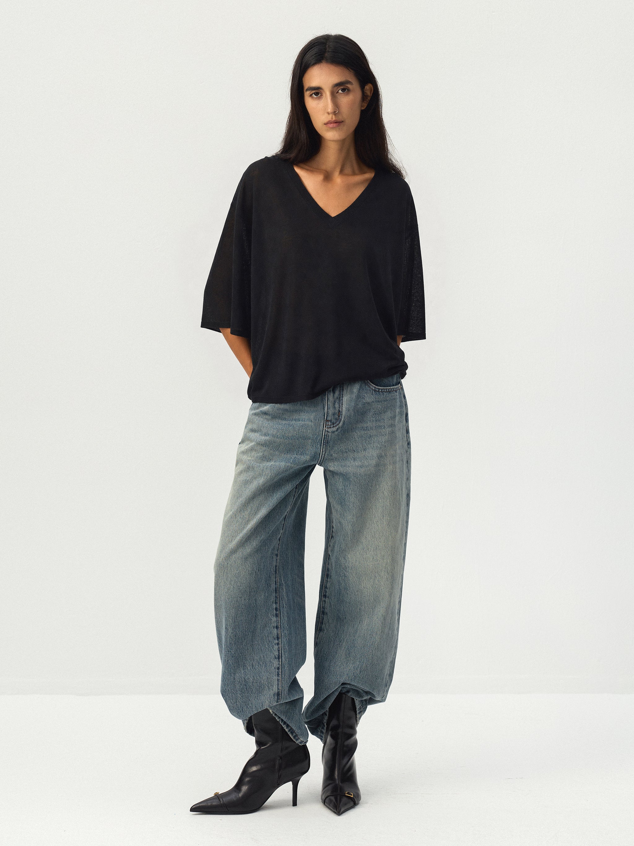 CUBIC Batwing Sleeve Knit Top-10