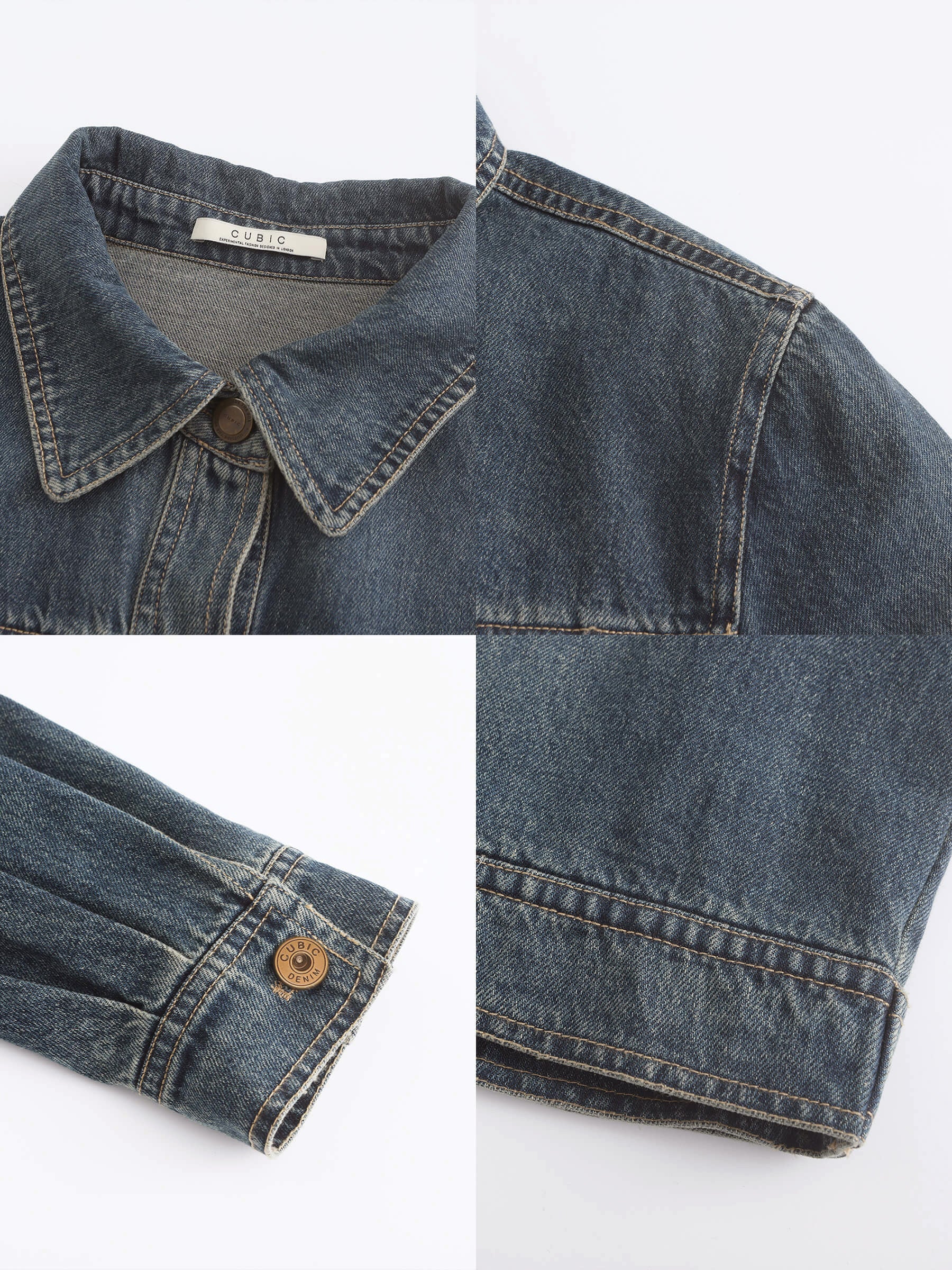 Dark Short Denim Jacket-10