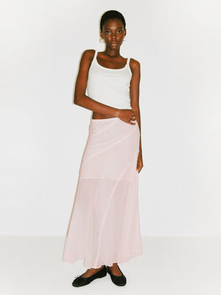 CUBIC Sheer Abstract Print Chiffon Maxi Skirt