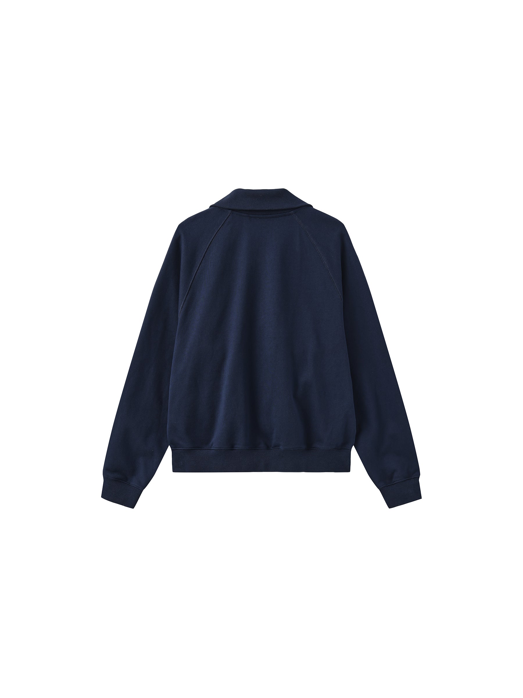 ONE BY CUBIC Collared Half-Zip Embroidered 100% Cotton Sweatshirt-16
