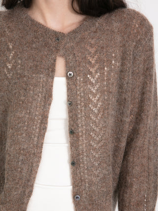 Cropped Open-Knit Cardigan