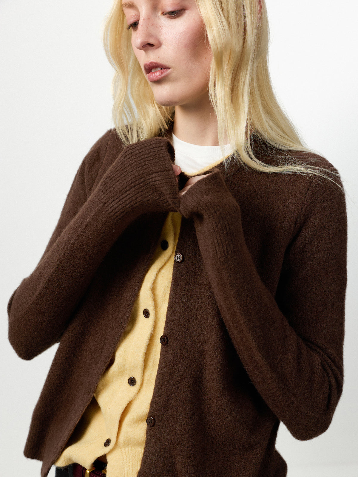 Crewneck Knit Button-Up Cardigan-10