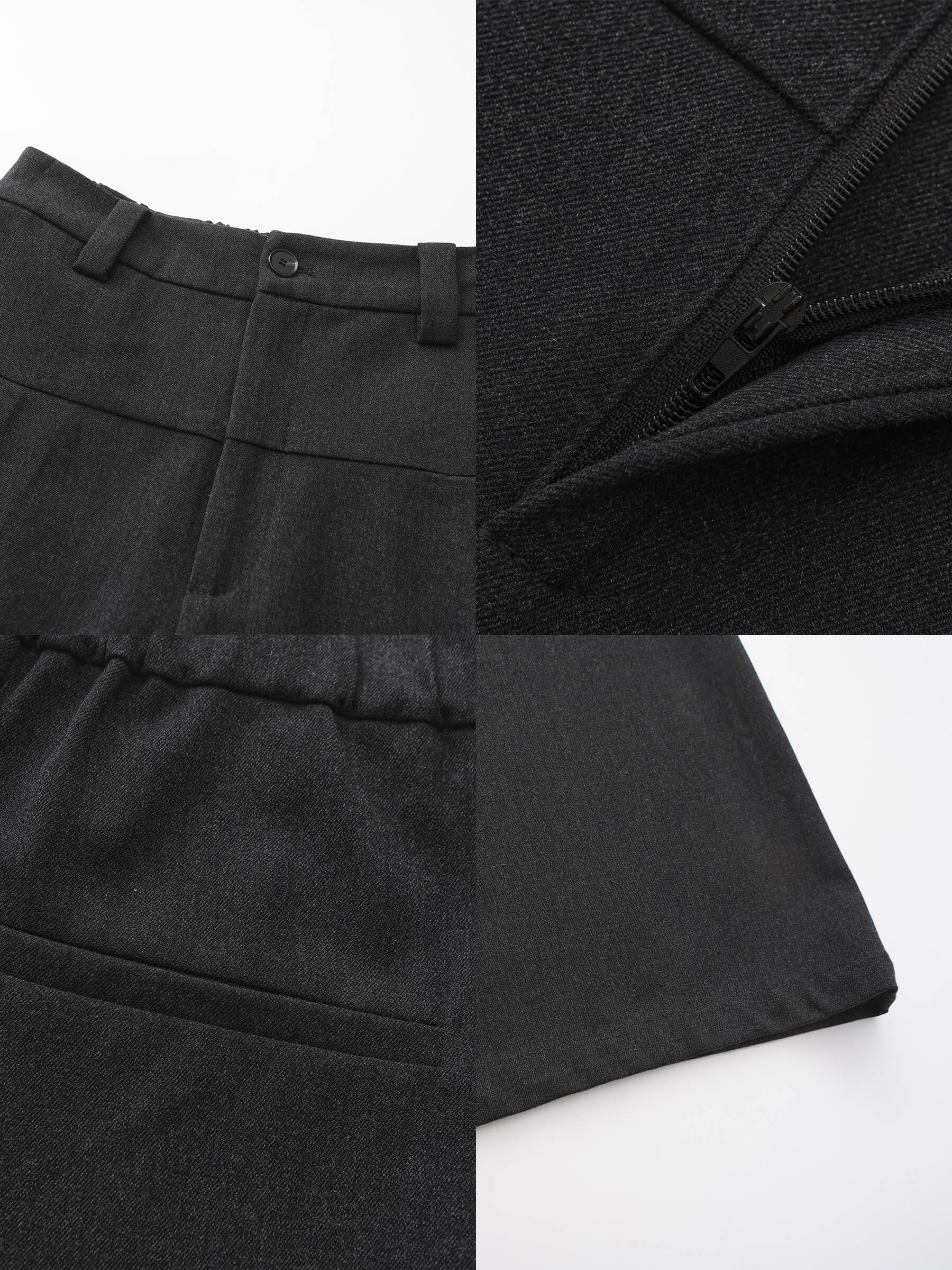 Black Slim Wide Leg Trousers-10