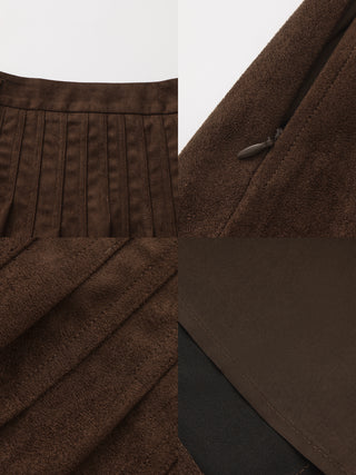 Vintage Suede Belted A-Line Mini Skirt