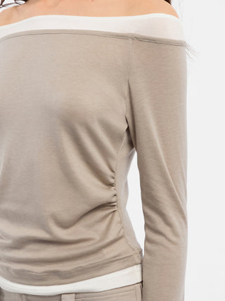 CUBIC Tencel Wool Blend Off-Shoulder T-Shirt