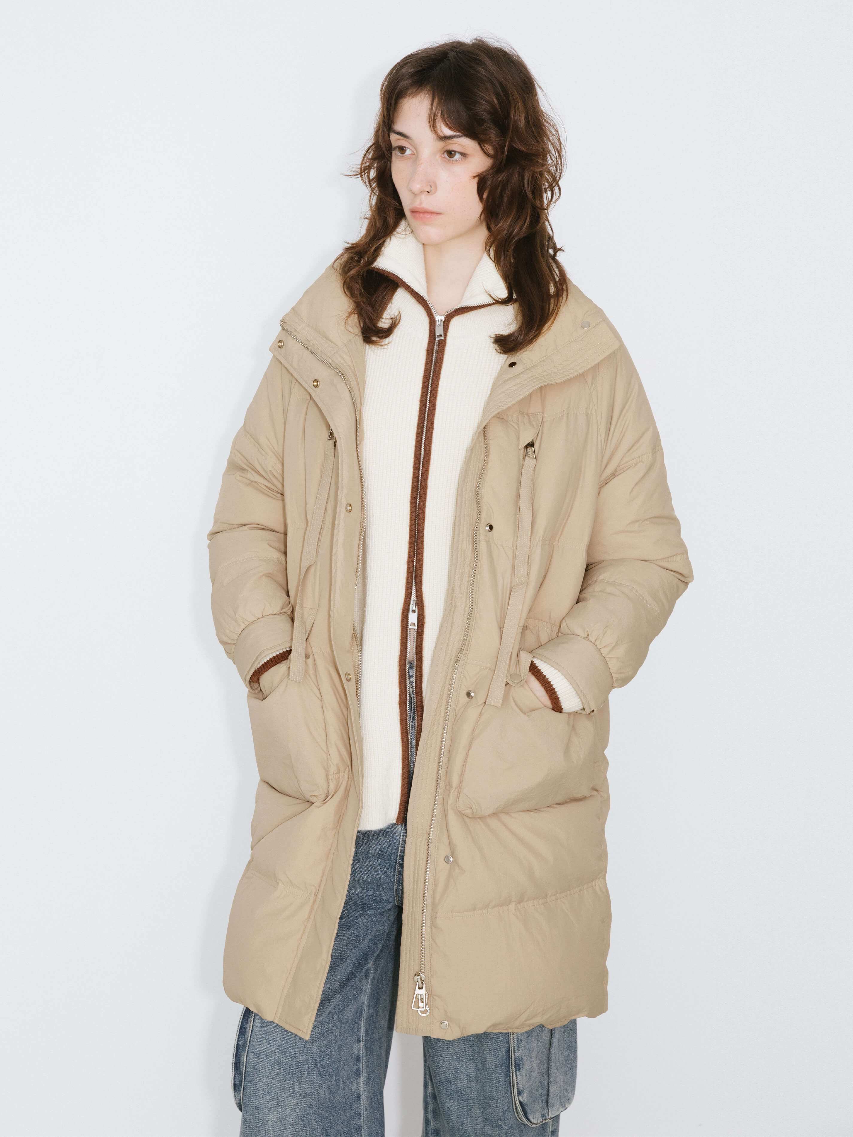 Raglan Long Puffer Down Coat-10