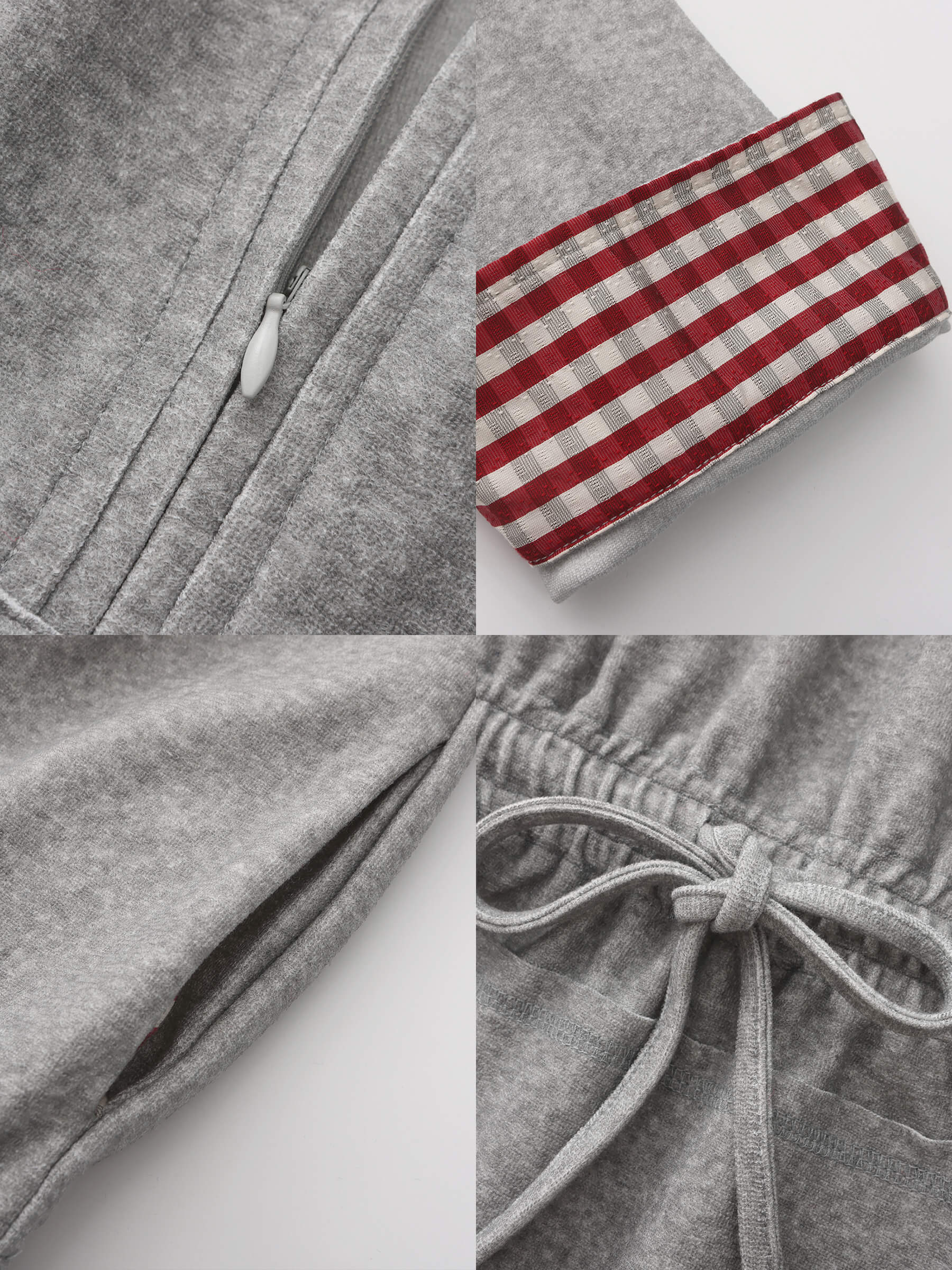 Long Sleeve Color-Block Drawstring Waist Polo Shirt-10