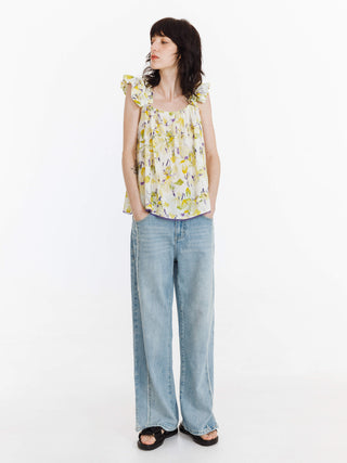 Fray Panelled Wide Leg Jeans